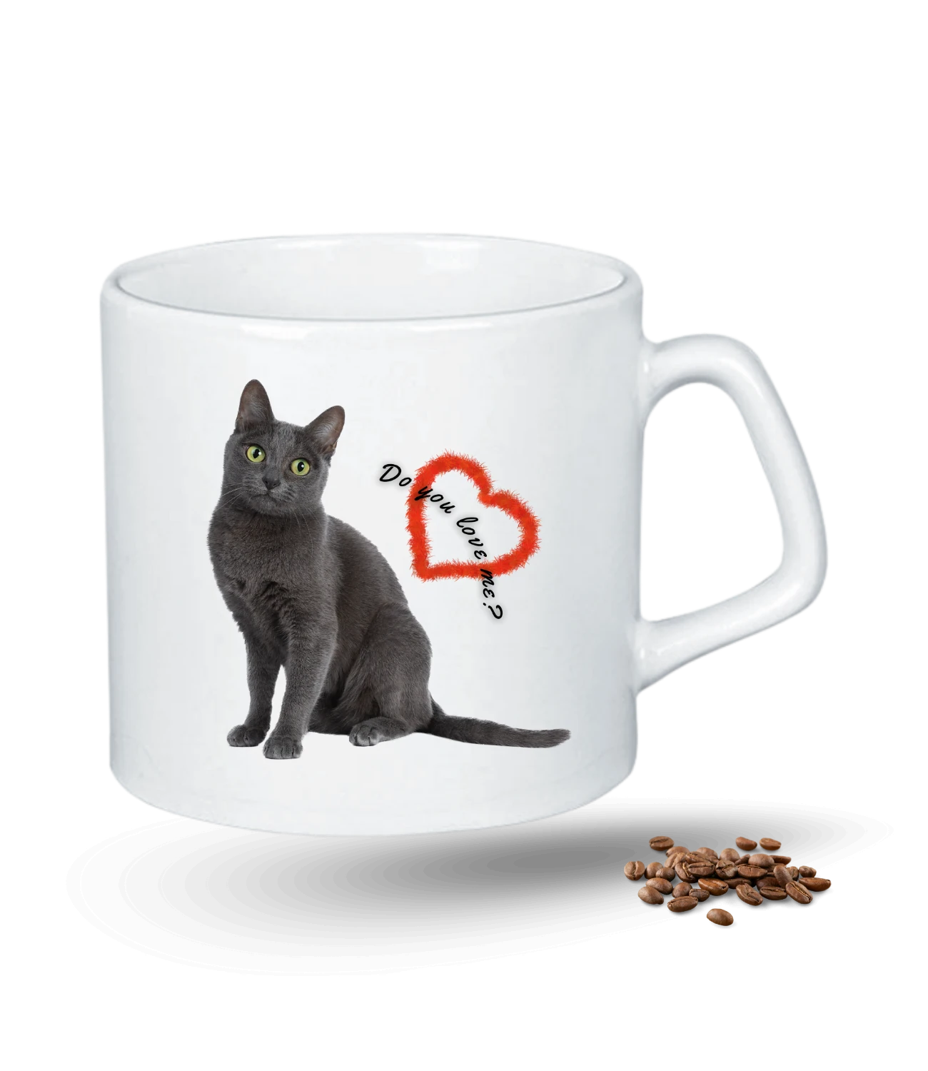 British Kedi Temalı Kedi Sever Baskılı Porselen Afilli Kupa Bardak