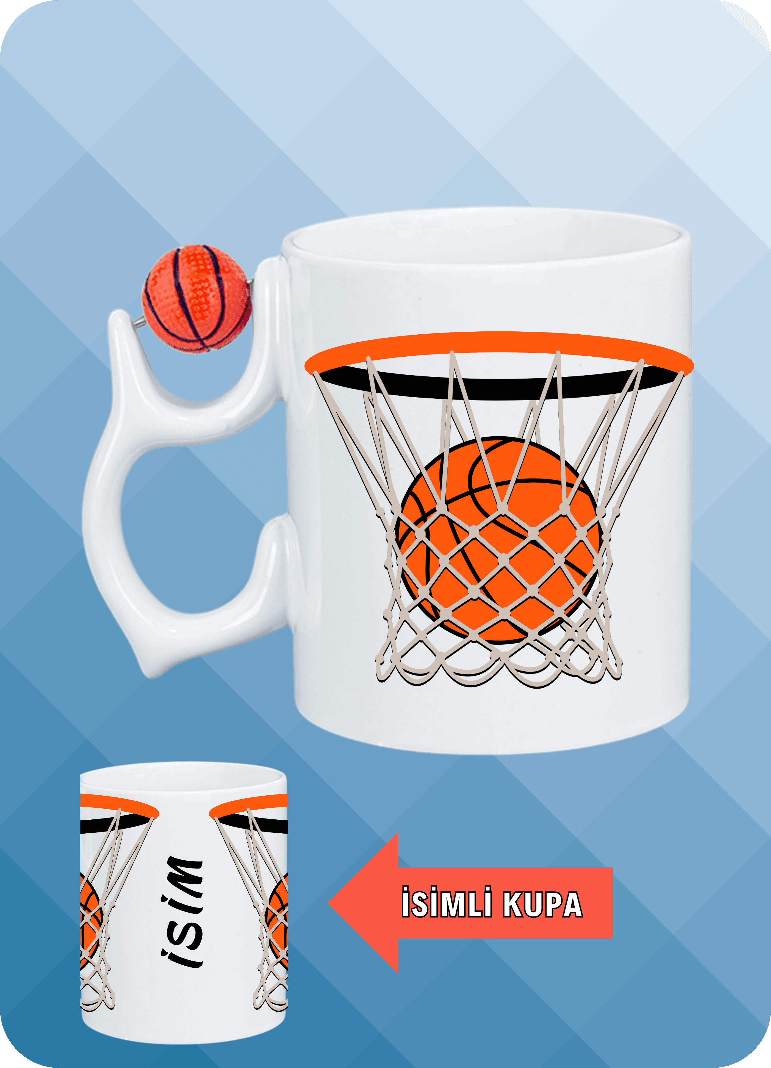 Basketbol Toplu Basket Sever Kupa Bardak Çay Kahve Fincanı-8