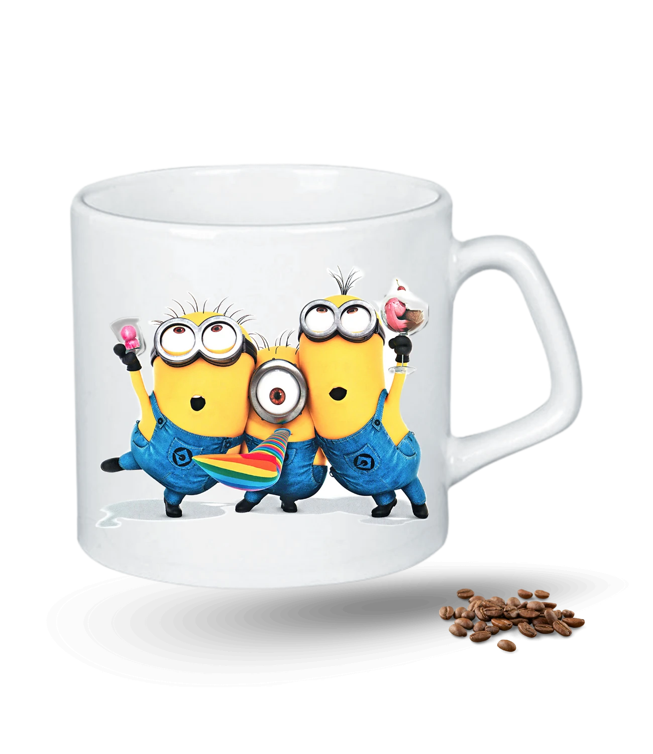 Minyonlar Temalı Baskılı Porselen Afilli Kupa Bardak