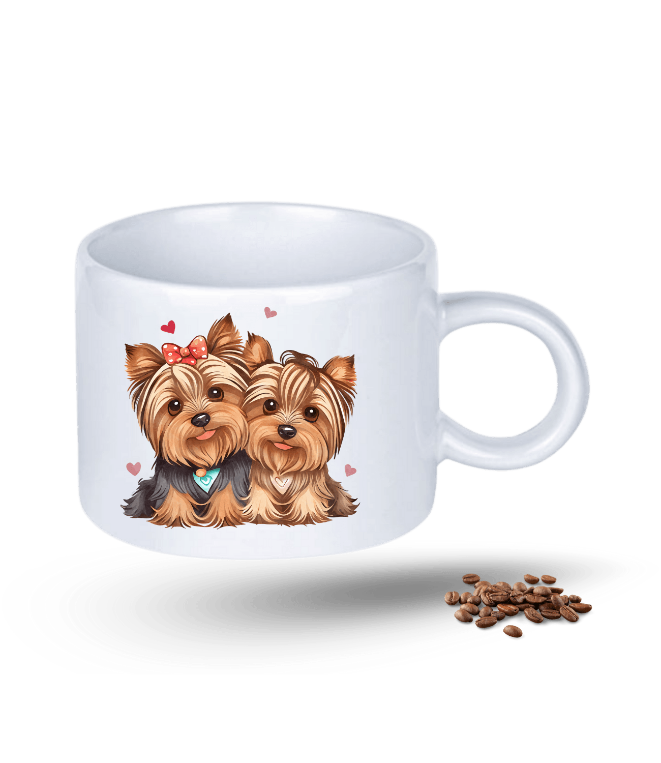 Terrier Cute Köpek Sever Kalpli Baskılı Porselen Motto Kupa Bardak