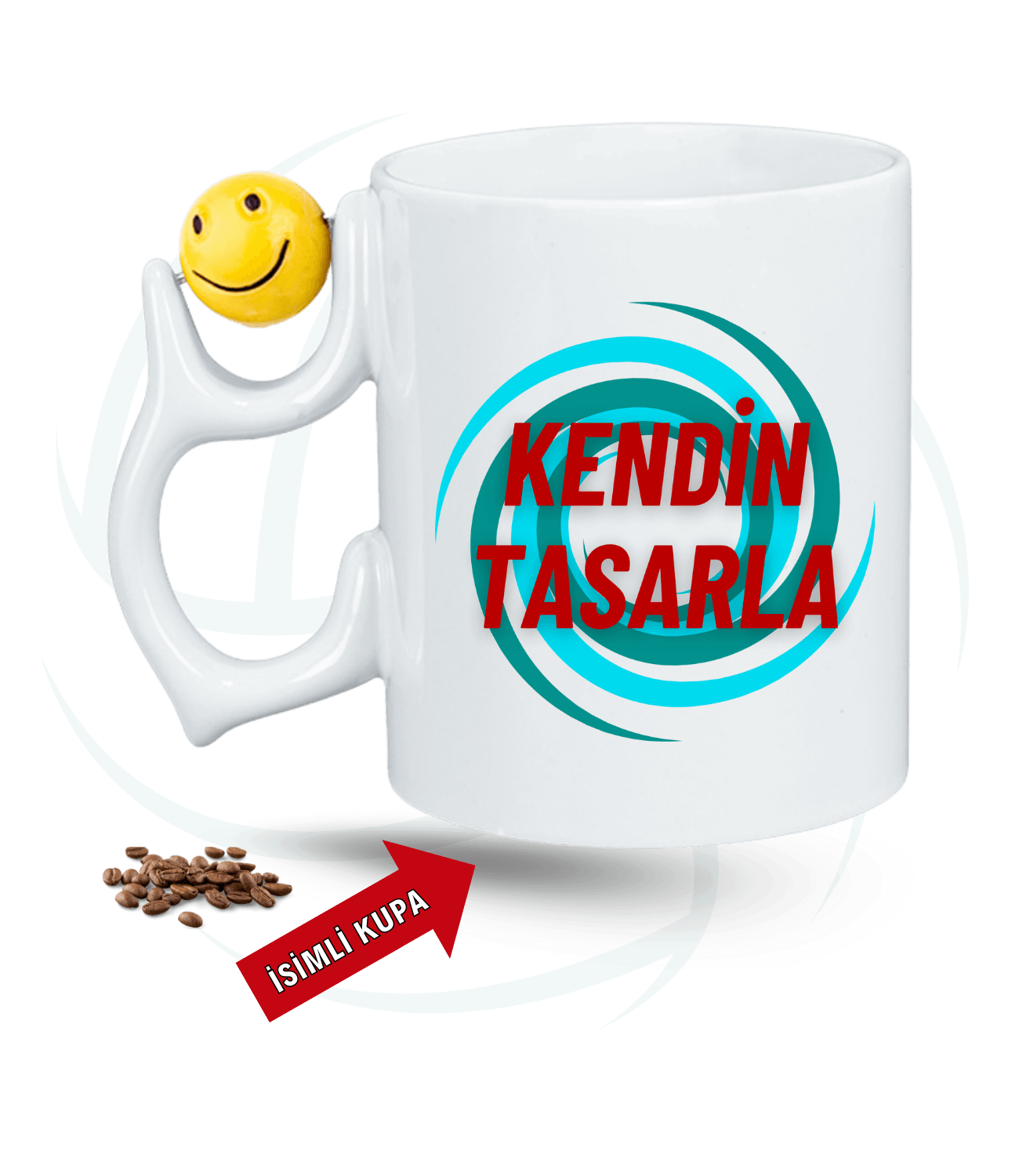 Kişiye Özel Baskılı Smile Emoji Toplu Kupa + Pamuklu Tişört Kombin