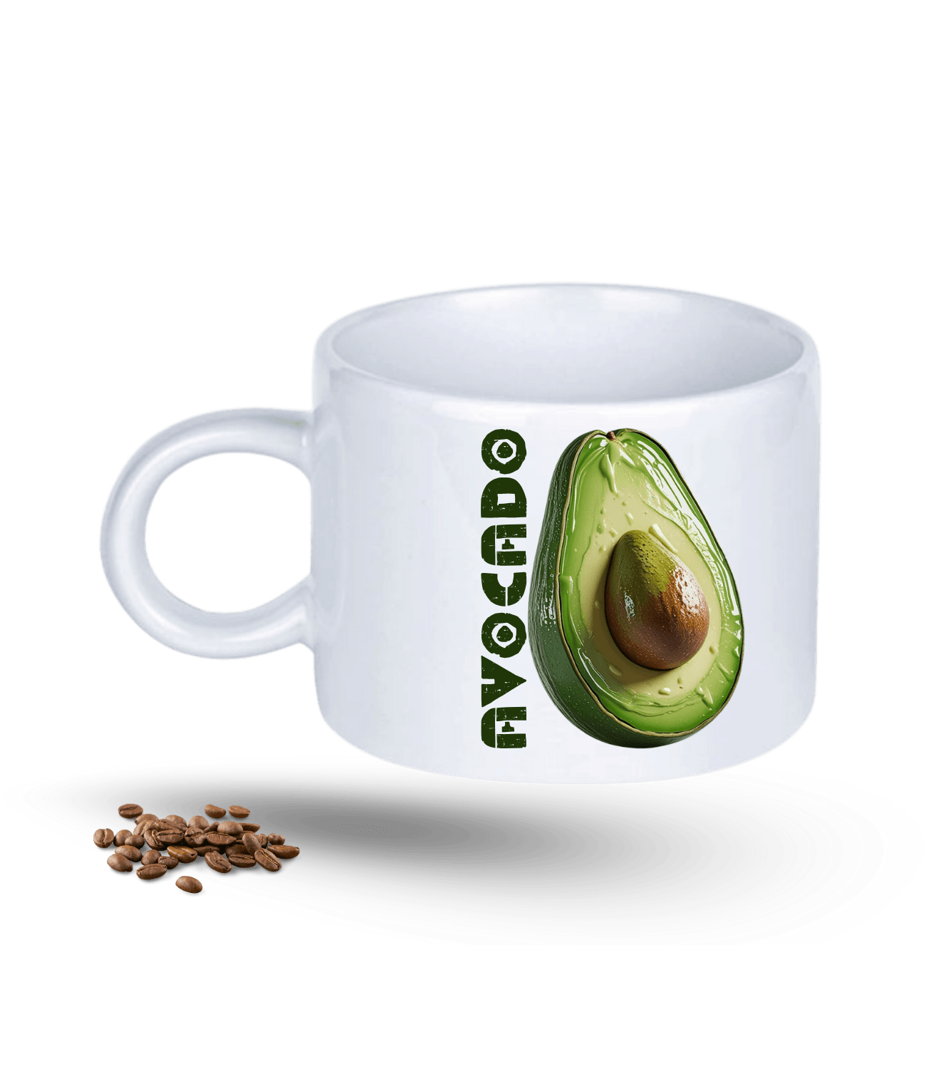 3d Avokado Baskılı Porselen Motto Kupa Bardak