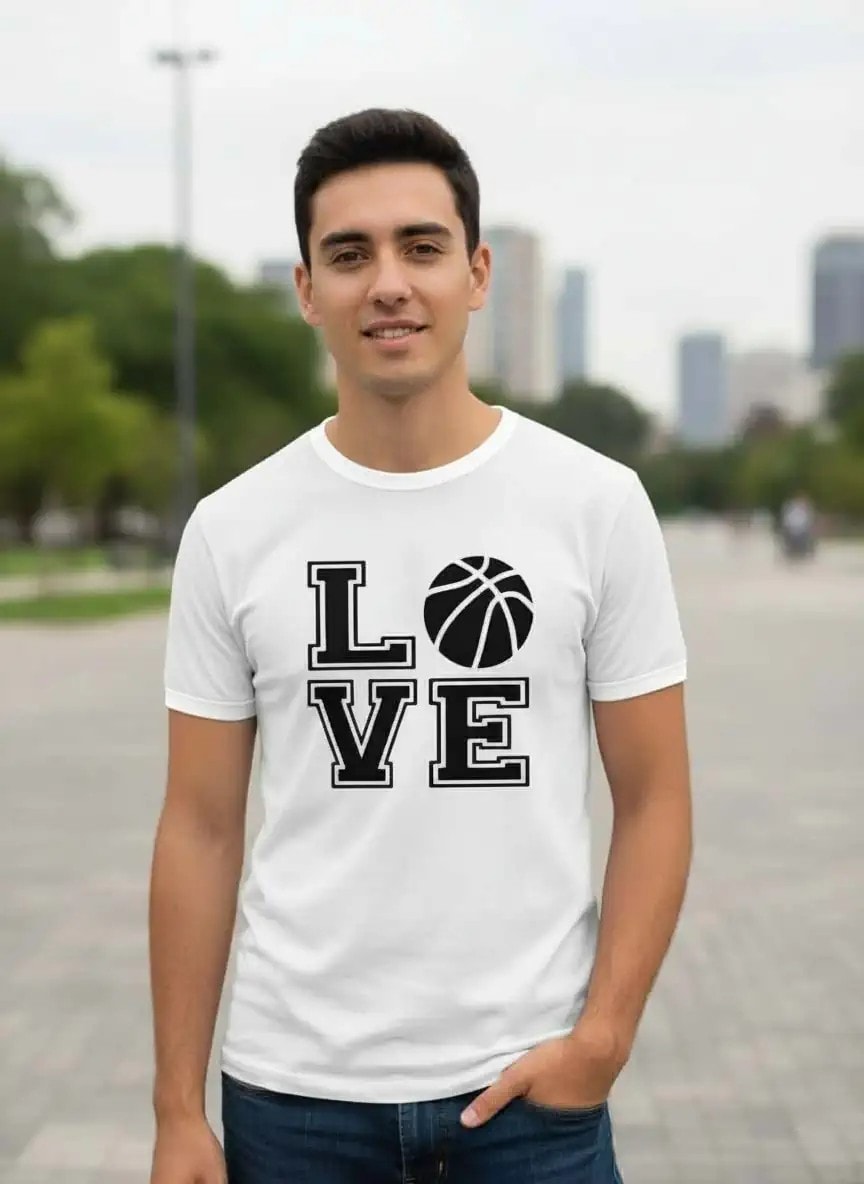 Basketbol Temalı İsimli Basketbol Sever Baskılı Tişört-3