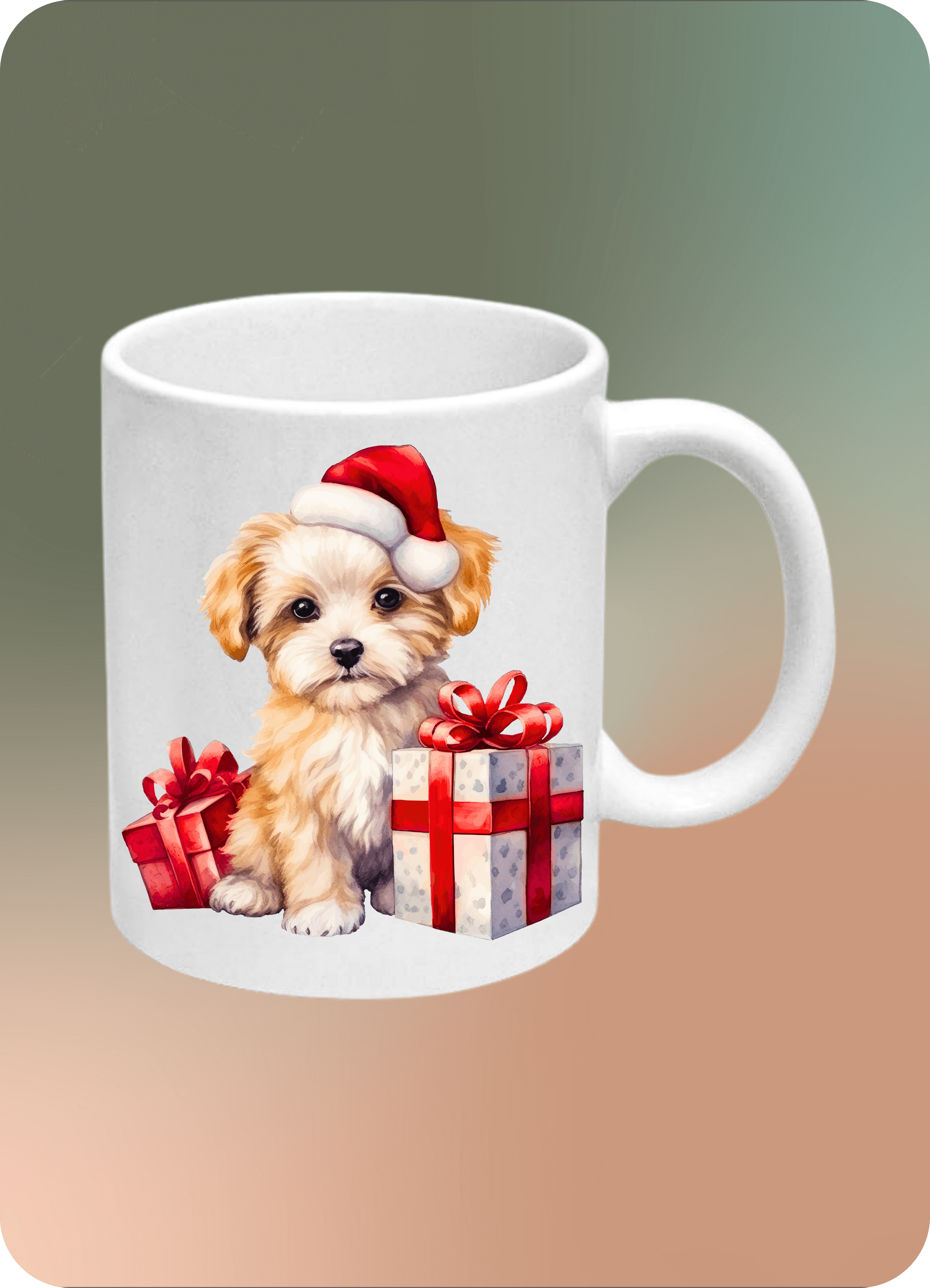 Christmas Dog Baskılı Köpek Sever Kupa Bardak Çay Kahve Fincanı