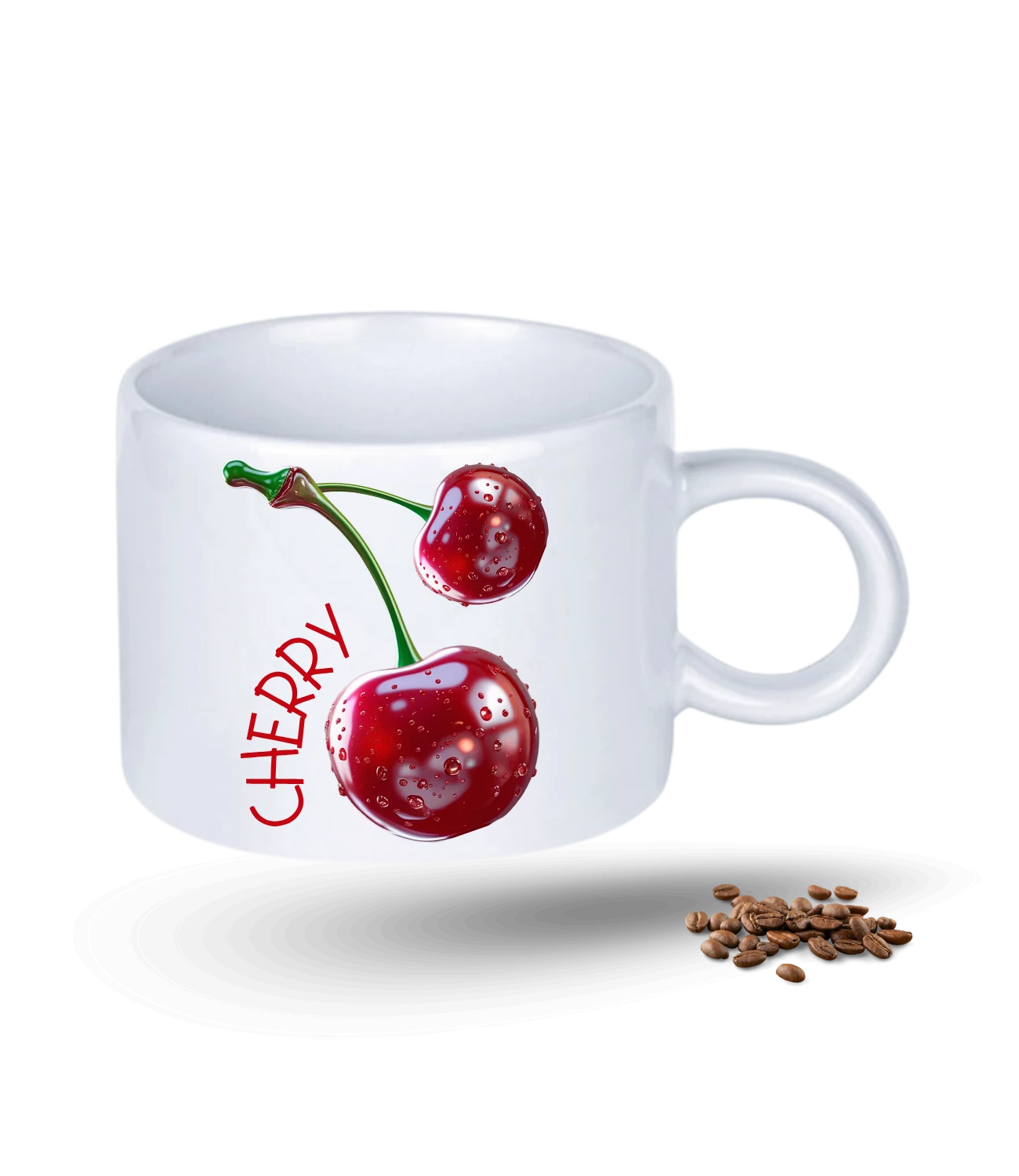 3d Kiraz Cherry Baskılı Porselen Motto Kupa Bardak