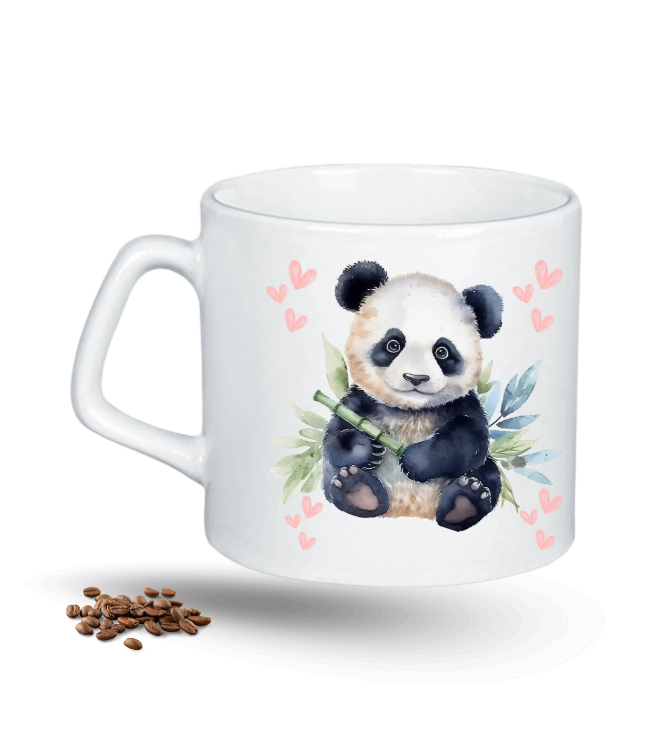 Sevimli Panda Baskılı Porselen Afilli Kupa Bardak