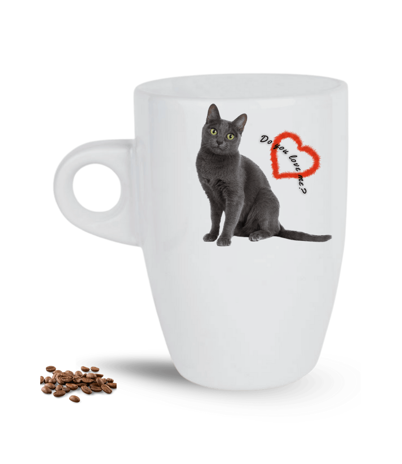 British Kedi Temalı Kedi Sever Baskılı Porselen Latte Kupa Bardak