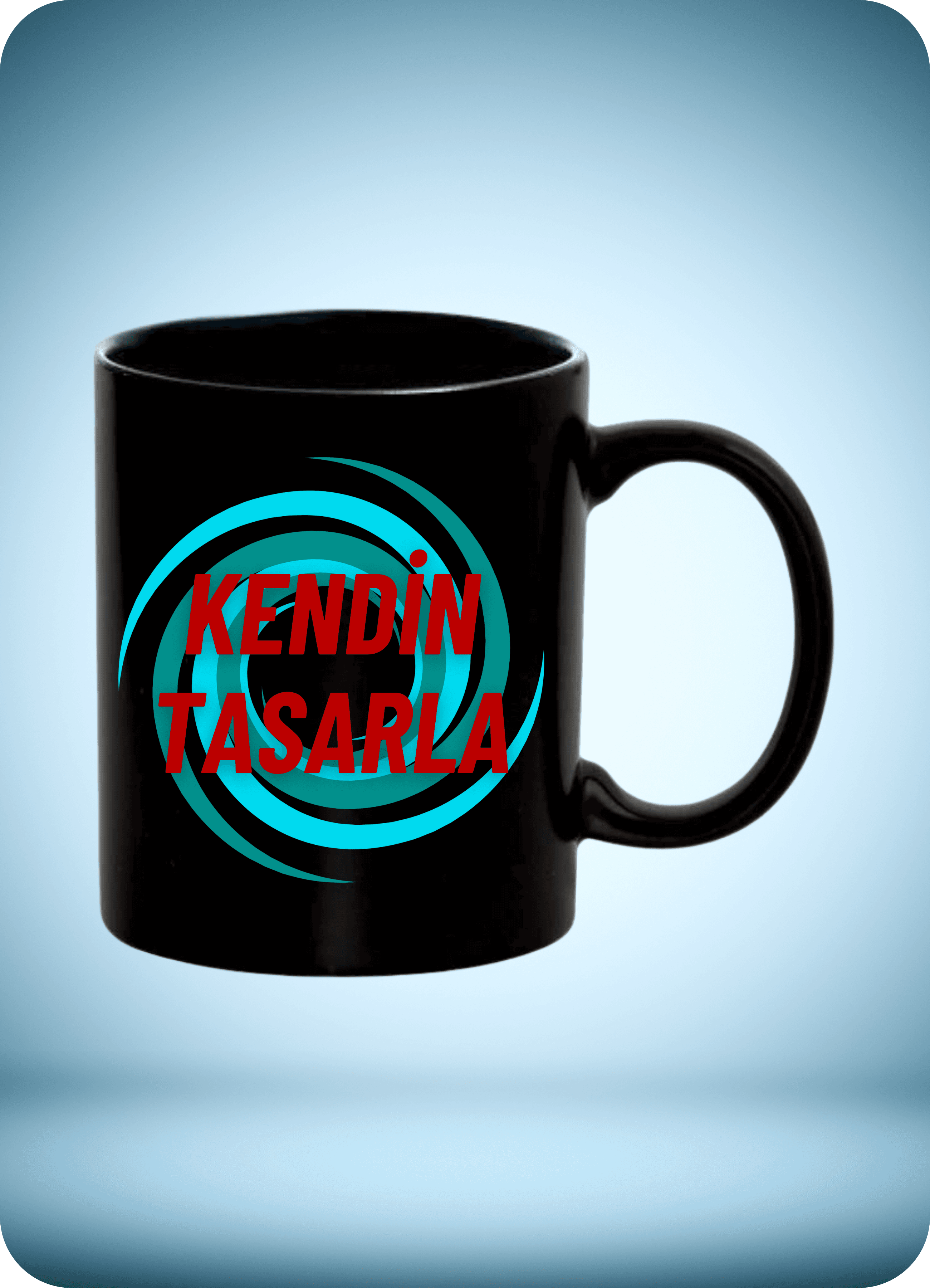 Kişiye Özel Baskılı İsimli Resimli İçi Dışı Siyah Kupa Bardak Çay Kahve Fincanı-1