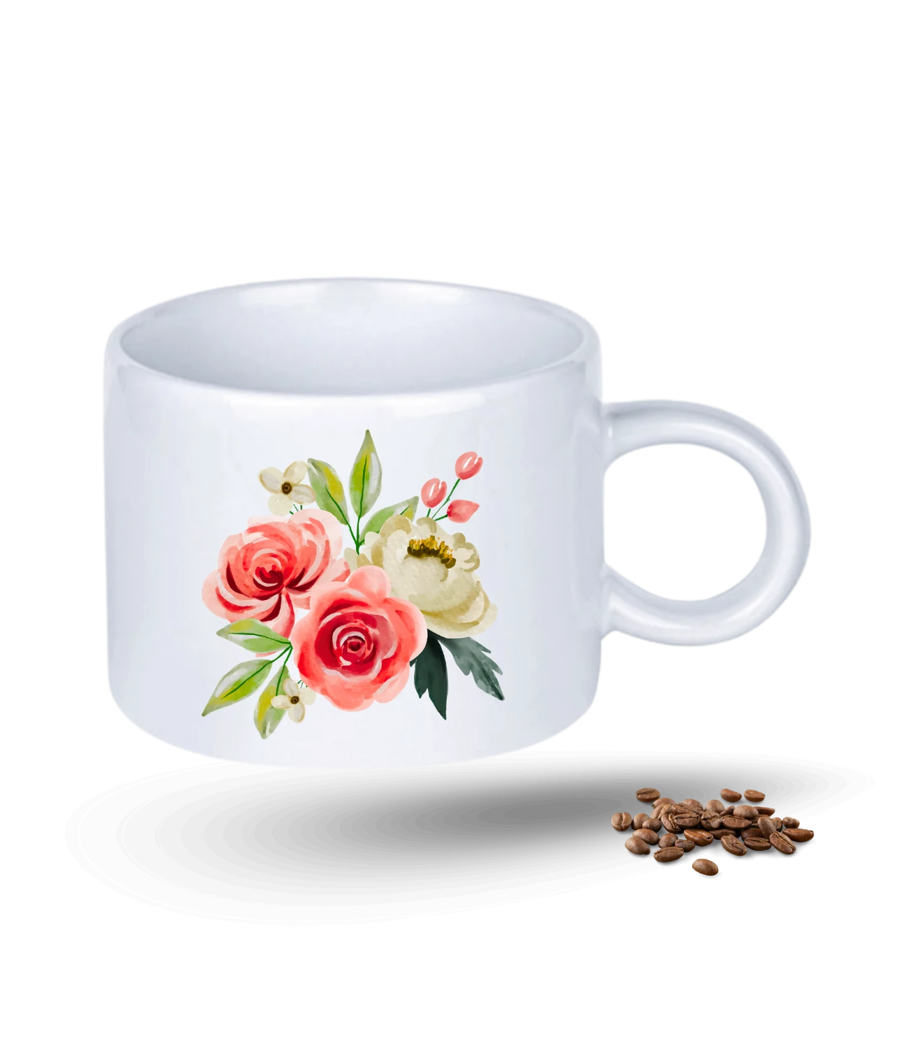 Sevgi Temalı Çiçek Buketi Baskılı Porselen Motto Kupa Bardak