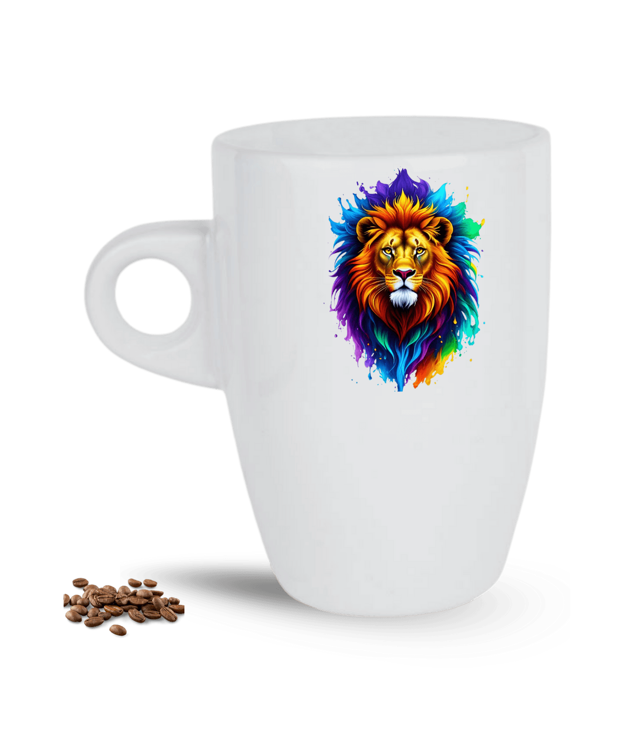 Arslan Temalı Grafity Aslan Baskılı Porselen Latte Kupa Bardak