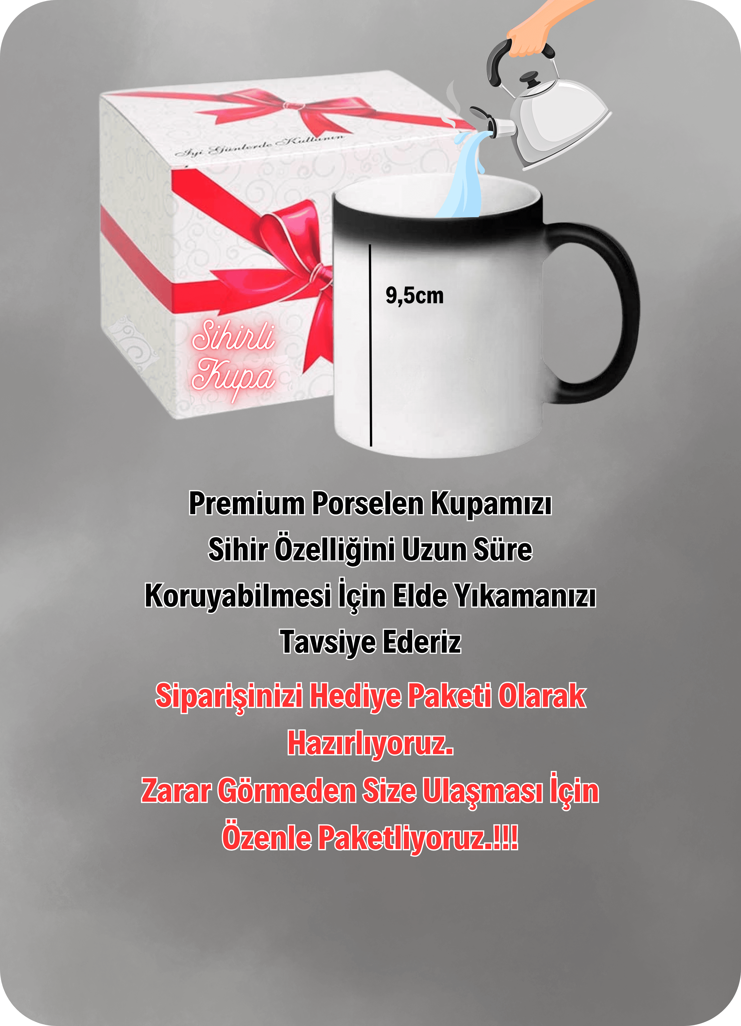 Sevgili CivCivler Seni Seviyorum Baskılı Sihirli Kupa Bardak Çay Kahve Fincanı