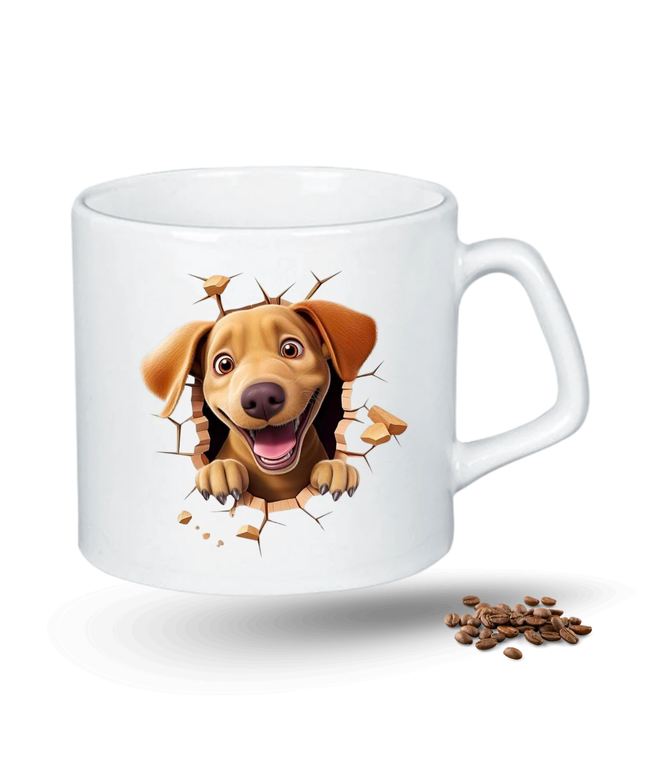 Sevimli Köpek Temalı Köpek Sever Baskılı Porselen Afilli Kupa Bardak