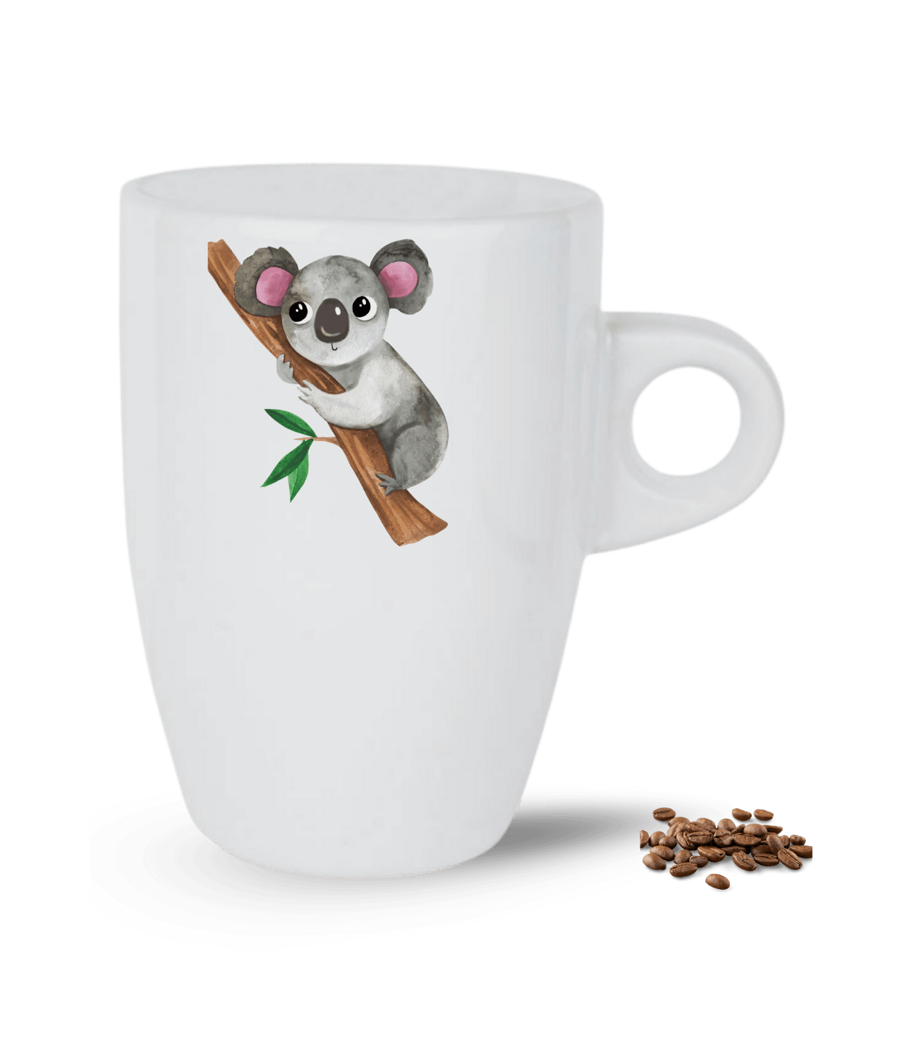 Sevimli Koala Baskılı Porselen Latte Kupa Bardak