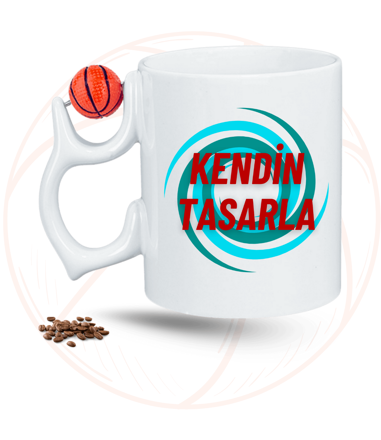Kişiye Özel Baskılı Basketbol Toplu Kupa + Pamuklu Tişört Kombin