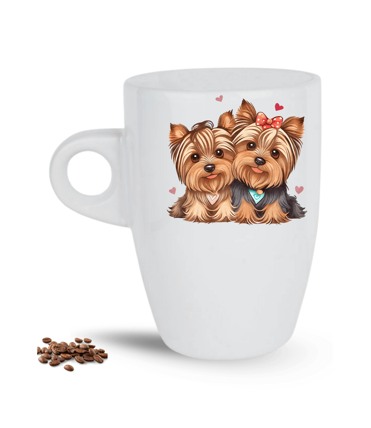 Terrier Cute Köpek Sever Kalpli Baskılı Porselen Latte Kupa Bardak
