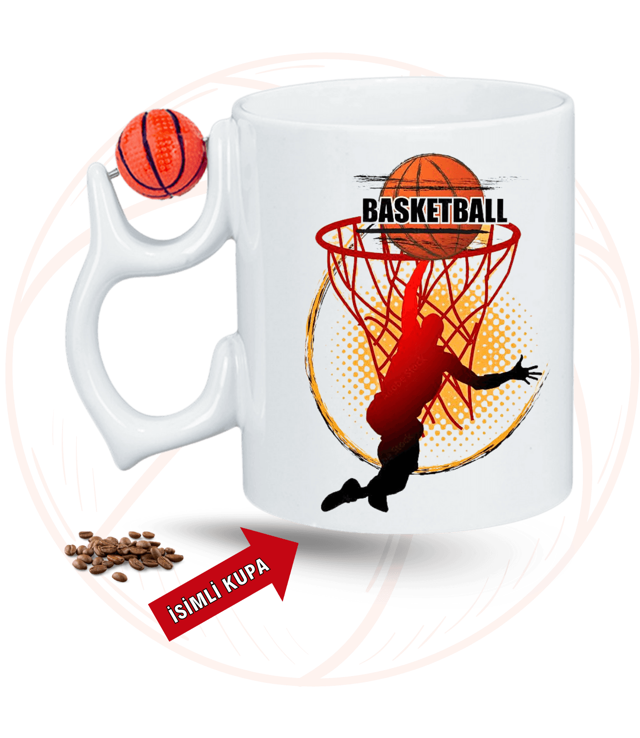 Basketbol Temalı Pota Basketbol Toplu Kupa + Baskılı Pamuklu Tişört Kombin