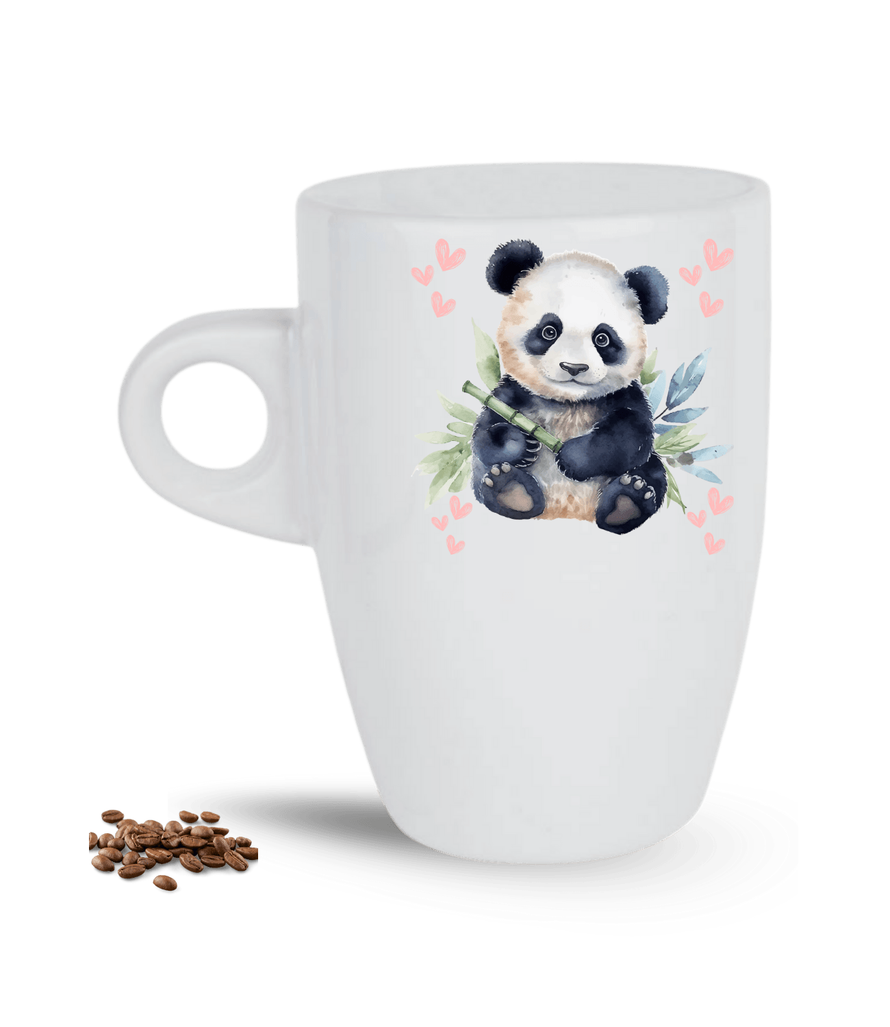 Sevimli Panda Baskılı Porselen Latte Kupa Bardak