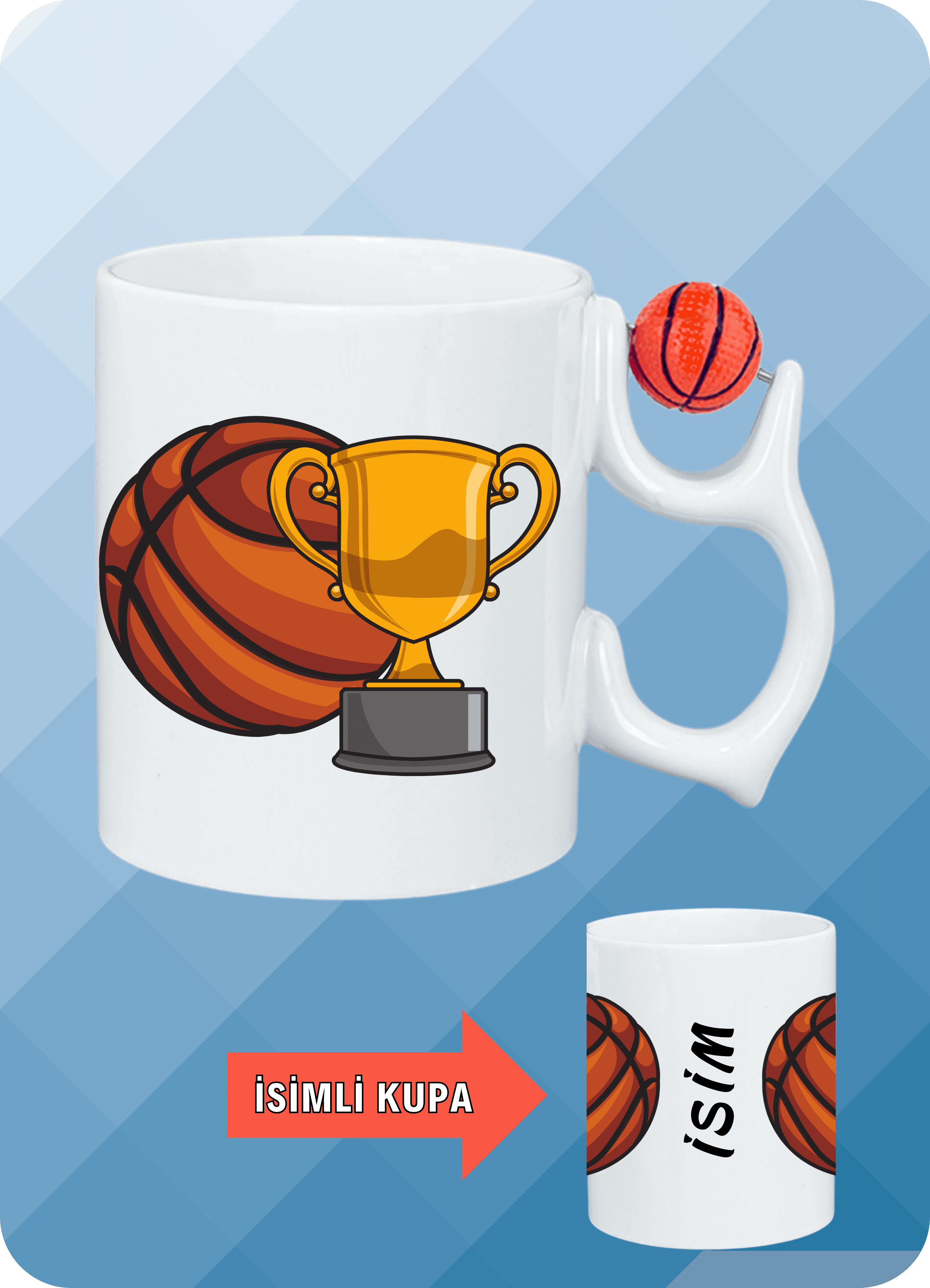 Basketbol Toplu Basket Sever Kupa Bardak Çay Kahve Fincanı-7