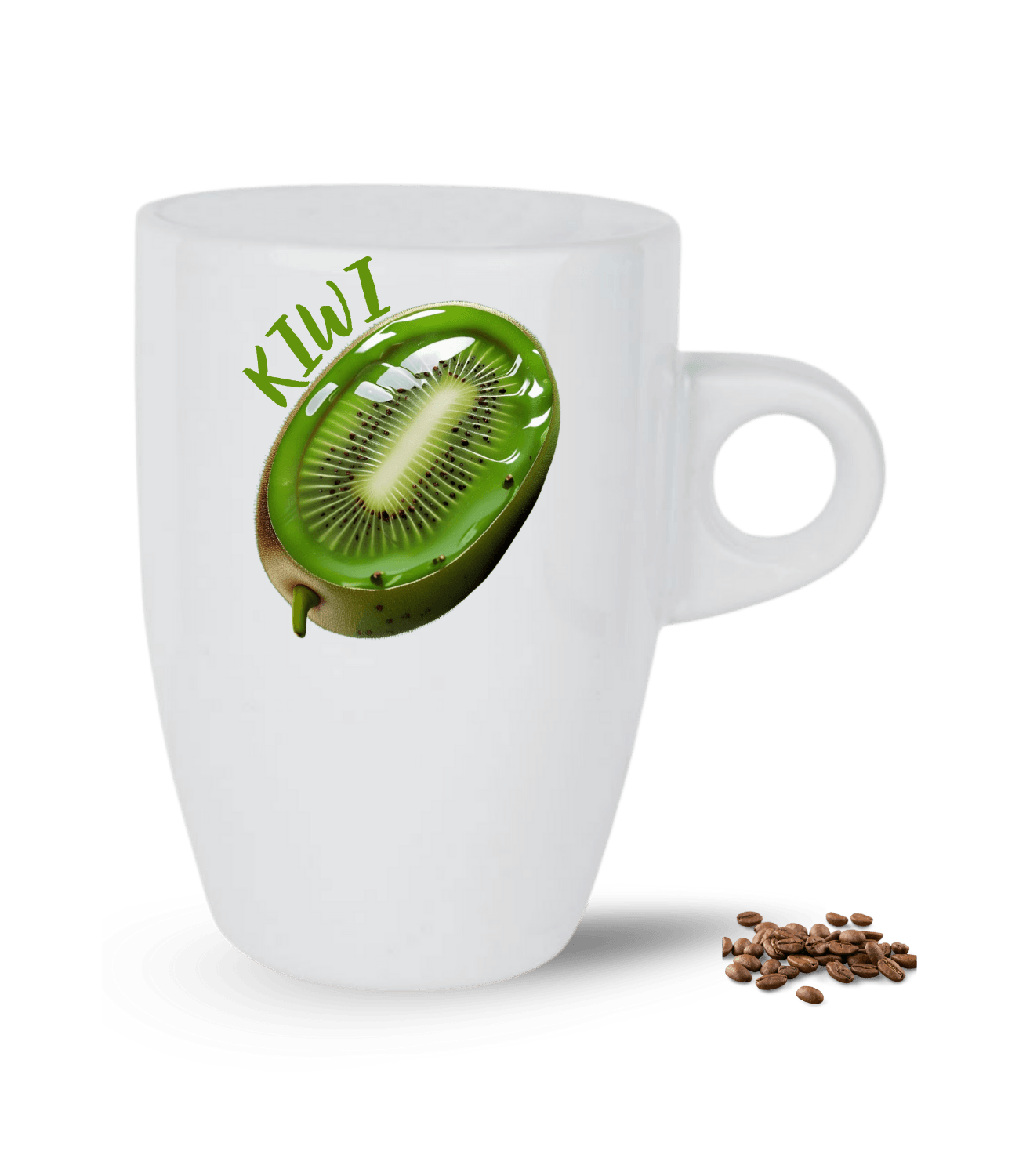 3d Kiwi Baskılı Porselen Latte Kupa Bardak