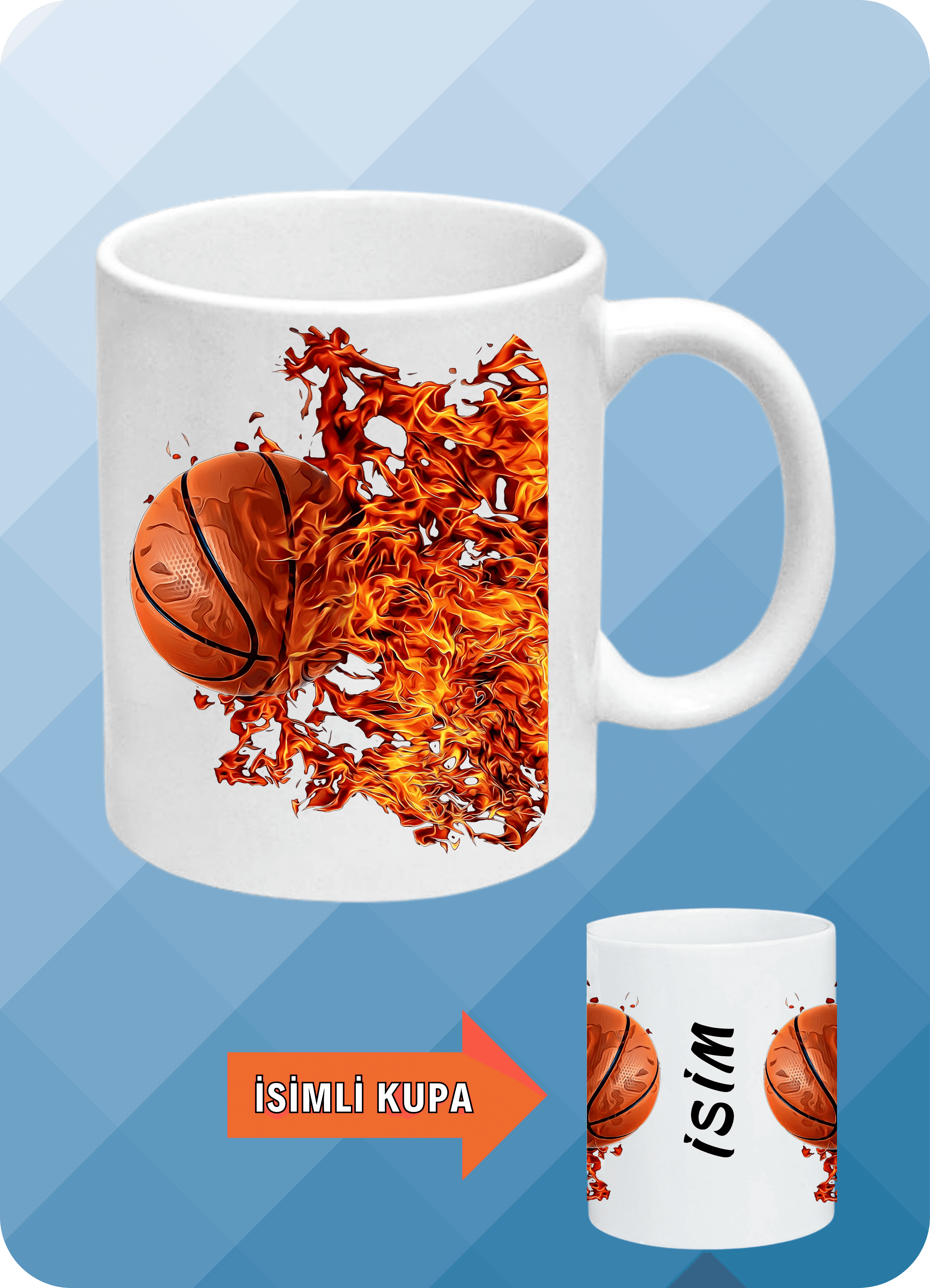 Basketbol Temalı Basket Sever Baskılı Kupa Bardak Çay Kahve Fincanı-2