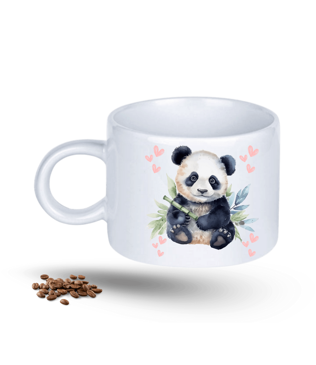 Sevimli Panda Baskılı Porselen Motto Kupa Bardak