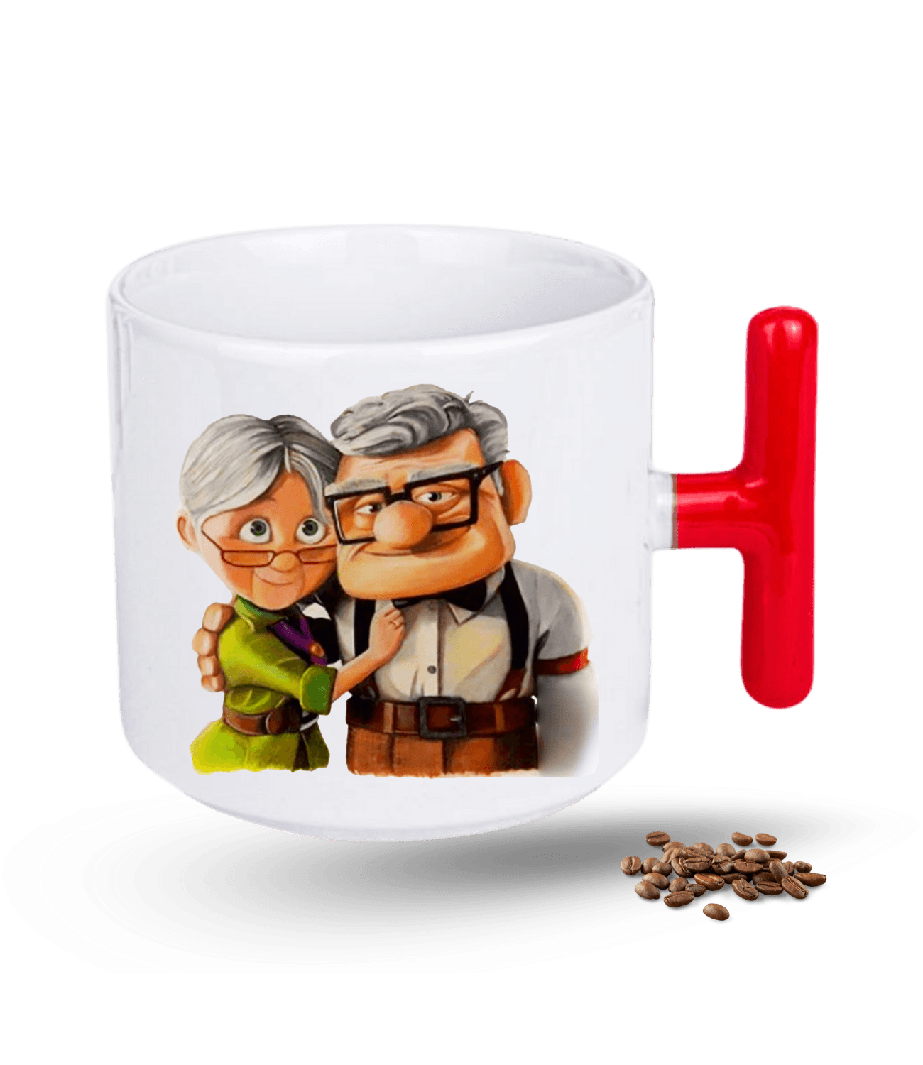 Yukarı Bak Yaşlı Çift Carl and Ellie Baskılı T Saplı Porselen Kupa Bardak