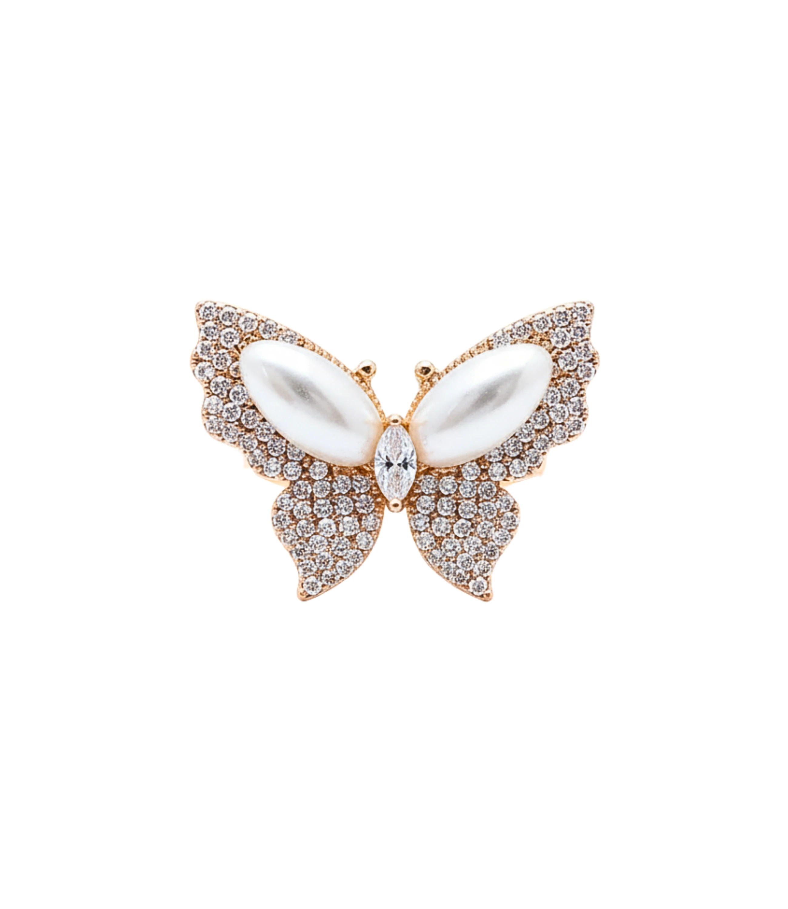 Kelebek Detaylı Rose Altın Kaplama Ayarlanabilir Yüzük Xuping