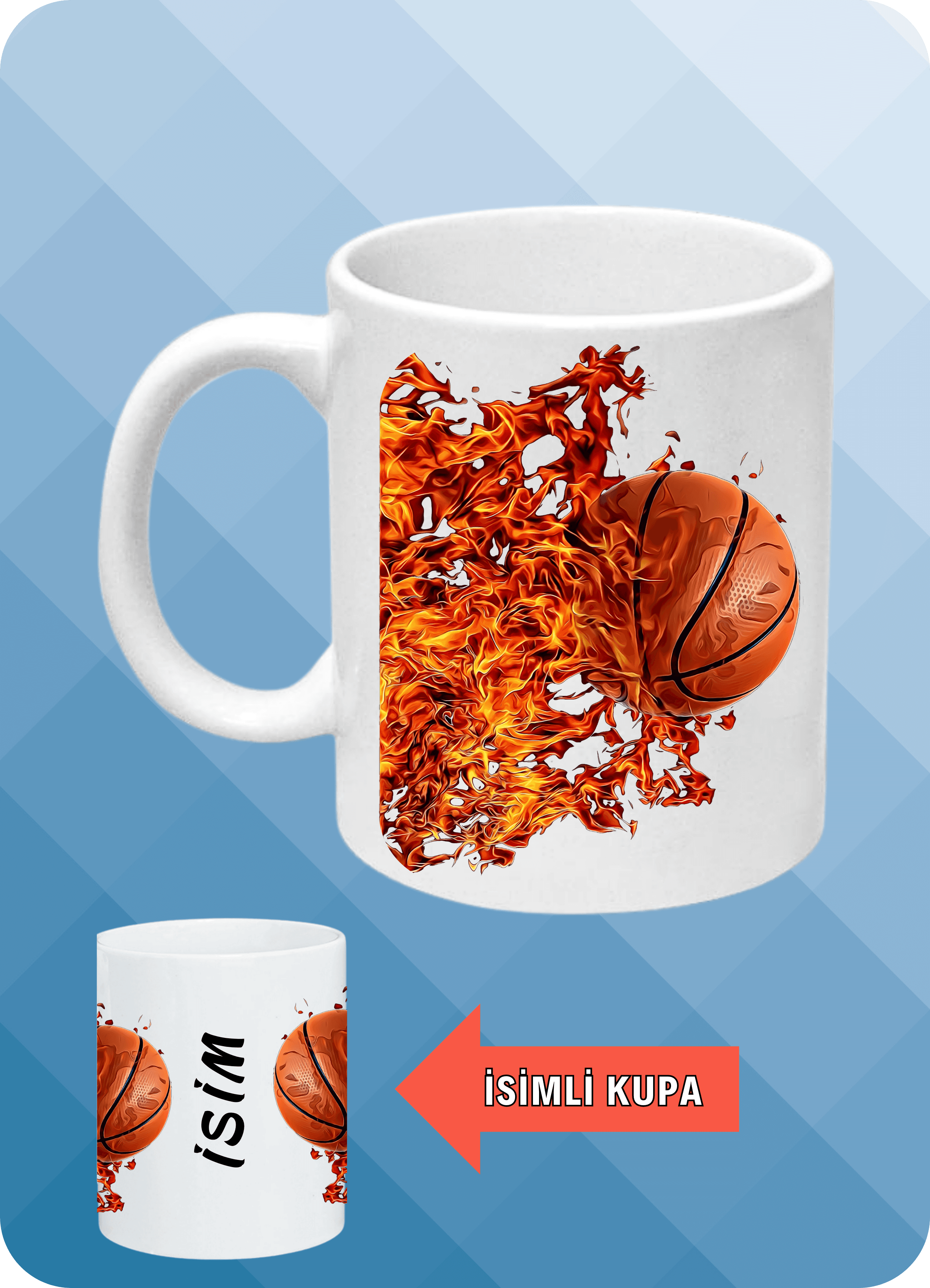Basketbol Temalı Basket Sever Baskılı Kupa Bardak Çay Kahve Fincanı-2