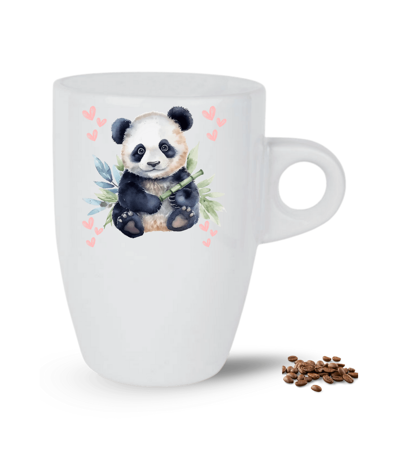 Sevimli Panda Baskılı Porselen Latte Kupa Bardak