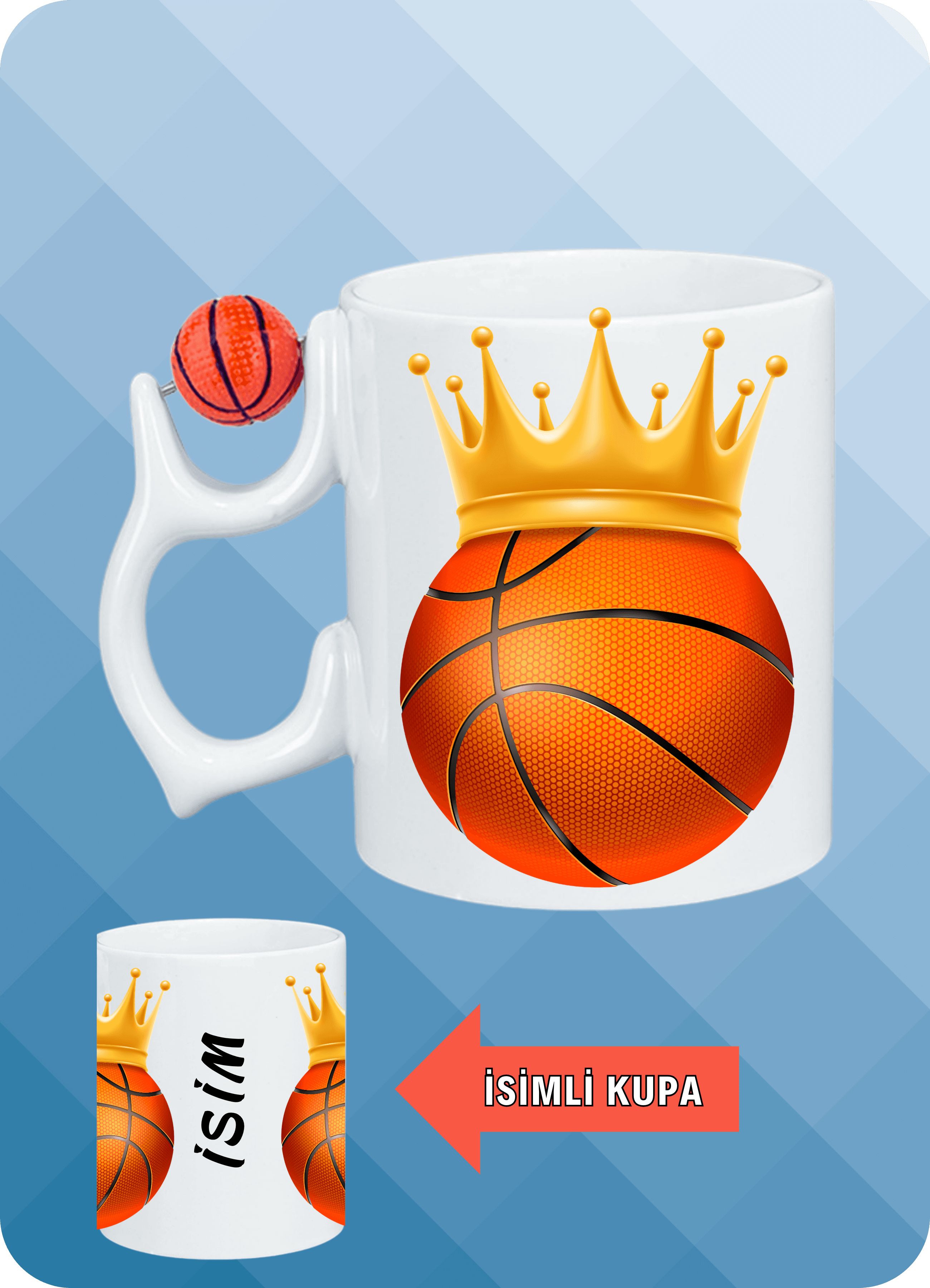 Basketbol Toplu Basket Sever Kupa Bardak Çay Kahve Fincanı-5