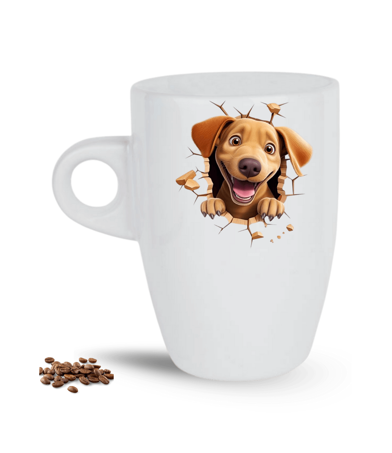Sevimli Köpek Temalı Köpek Sever Baskılı Porselen Latte Kupa Bardak