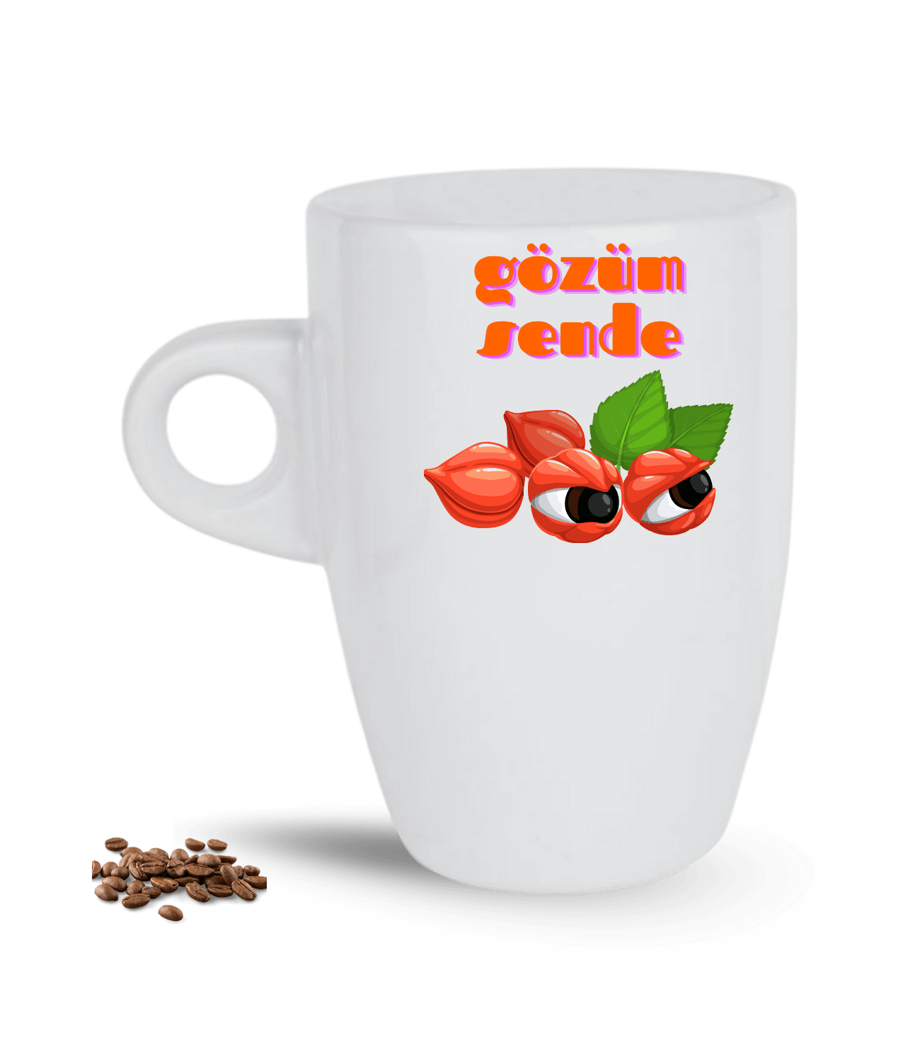 Gözüm Sende Baskılı Porselen Latte Kupa Bardak