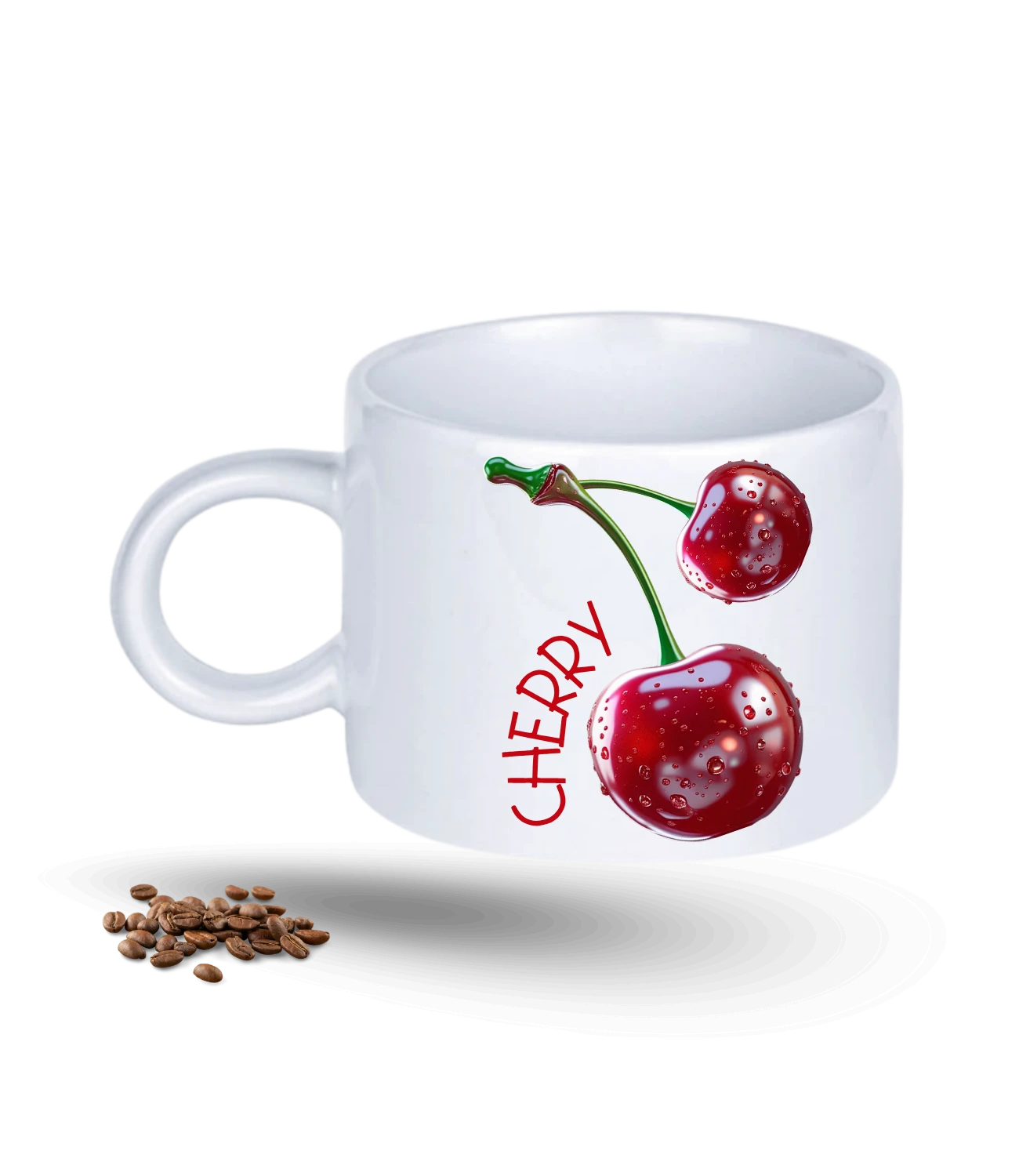 3d Kiraz Cherry Baskılı Porselen Motto Kupa Bardak