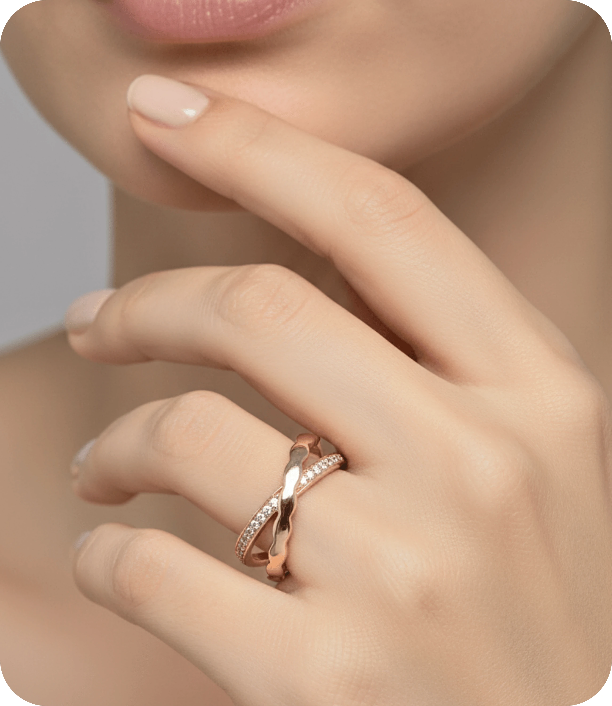 Sonsuzluk Temalı Rose Altın Kaplama Ayarlanabilir Yüzük Xuping