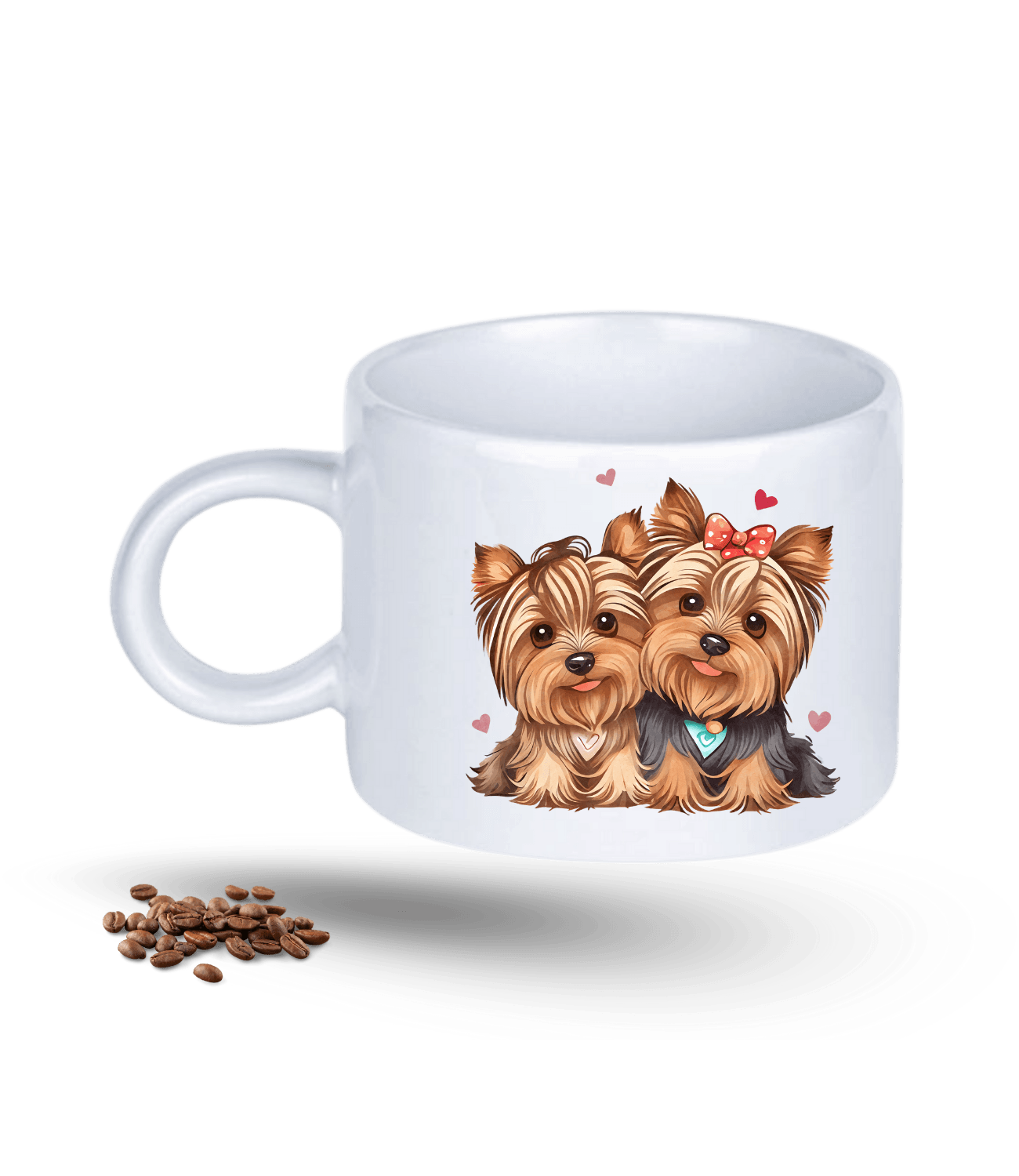 Terrier Cute Köpek Sever Kalpli Baskılı Porselen Motto Kupa Bardak