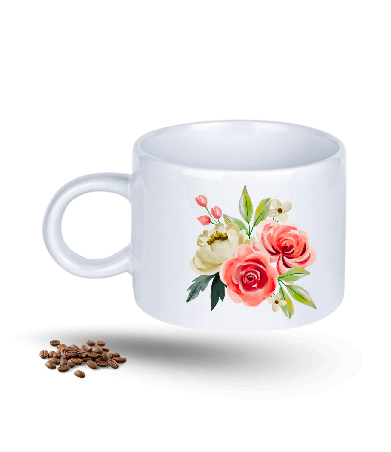 Sevgi Temalı Çiçek Buketi Baskılı Porselen Motto Kupa Bardak