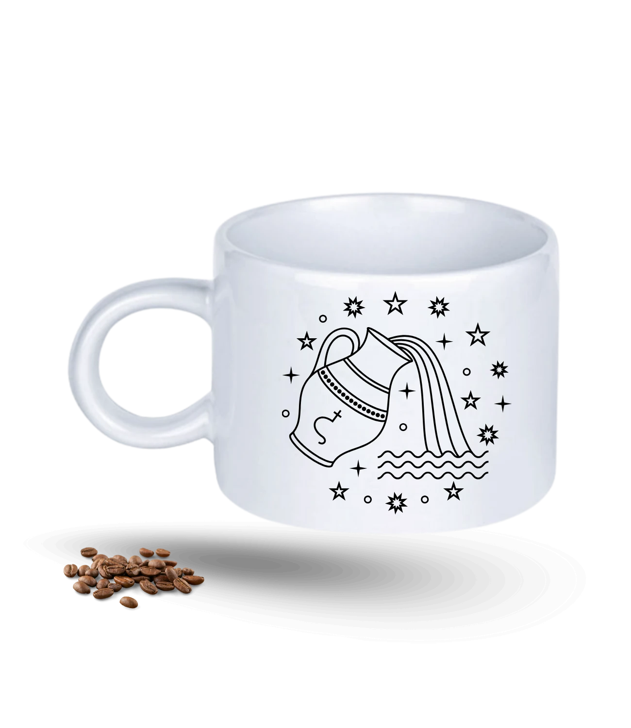 Kova Burcu Zodyak Baskılı Porselen Motto Kupa Bardak