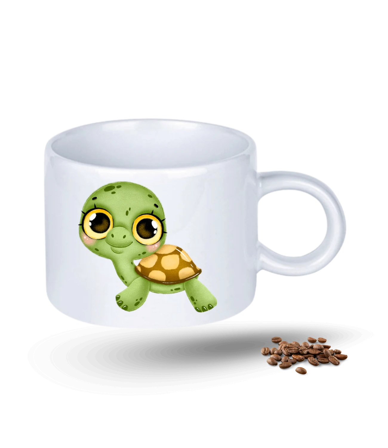 Sevimli Kaplumbağa Baskılı Porselen Motto Kupa Bardak