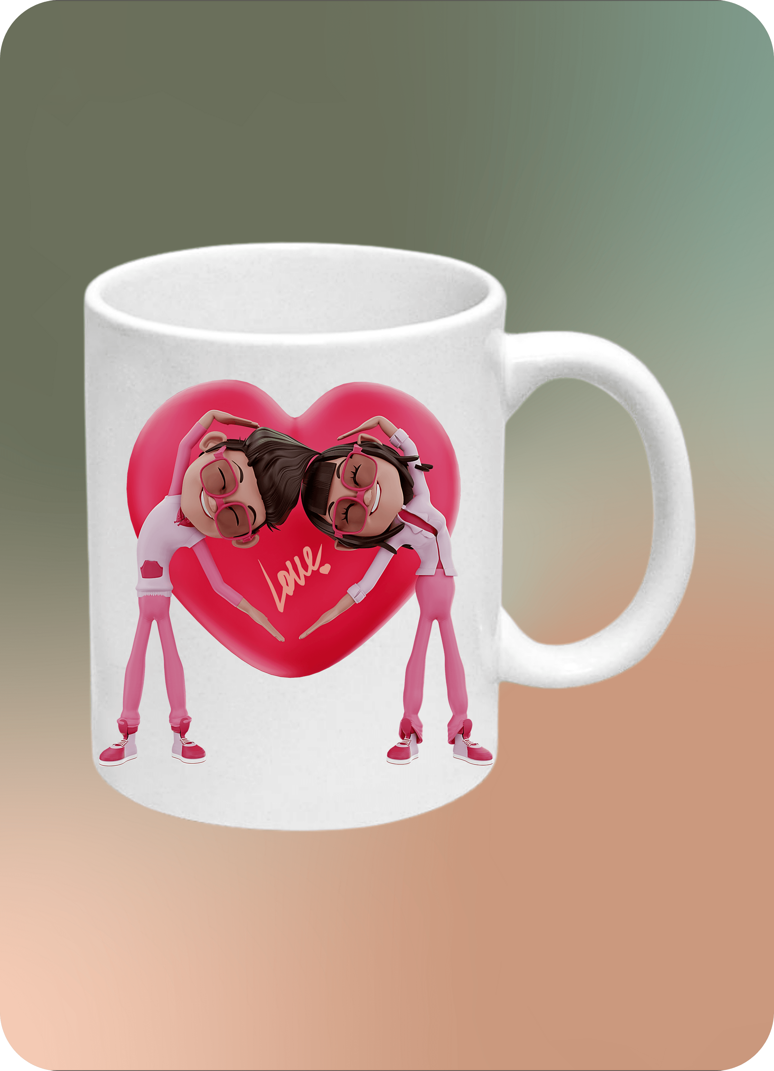 Sevgililer Günü Hediyesi Kalp Love Baskılı Kupa Bardak Çay Kahve Fincanı