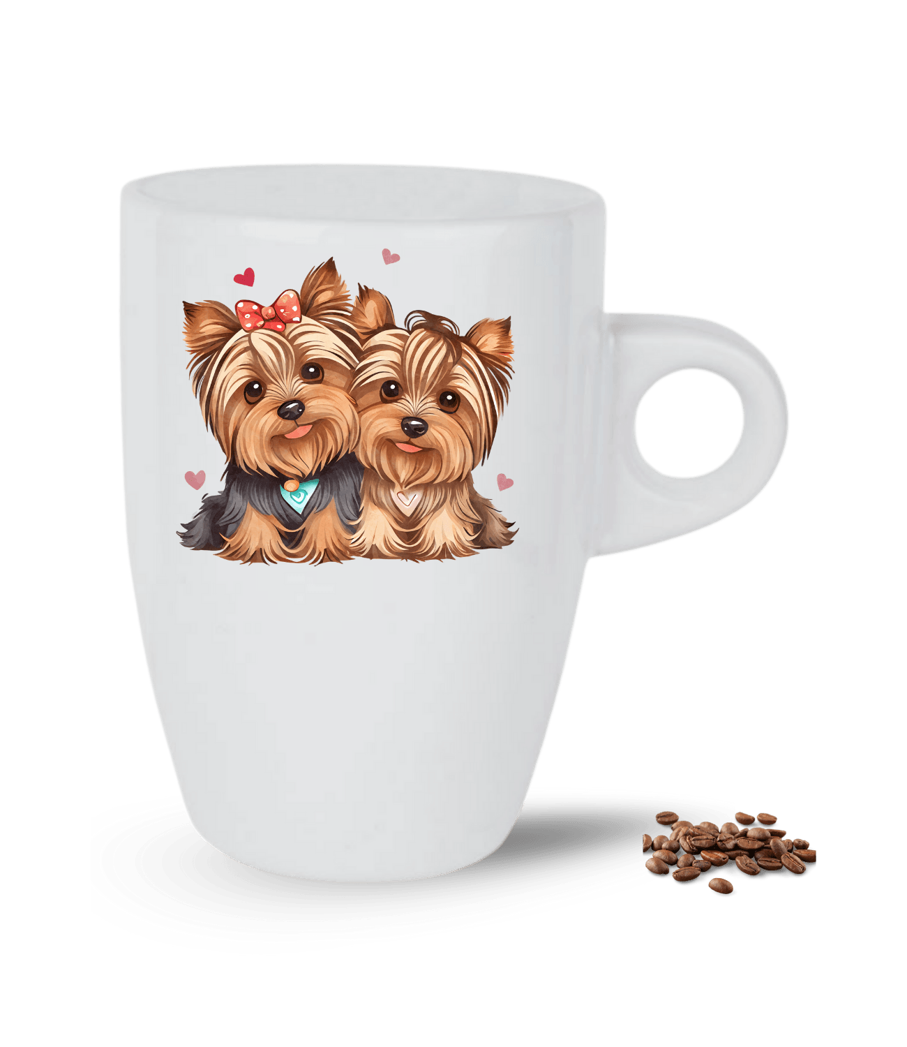 Terrier Cute Köpek Sever Kalpli Baskılı Porselen Latte Kupa Bardak