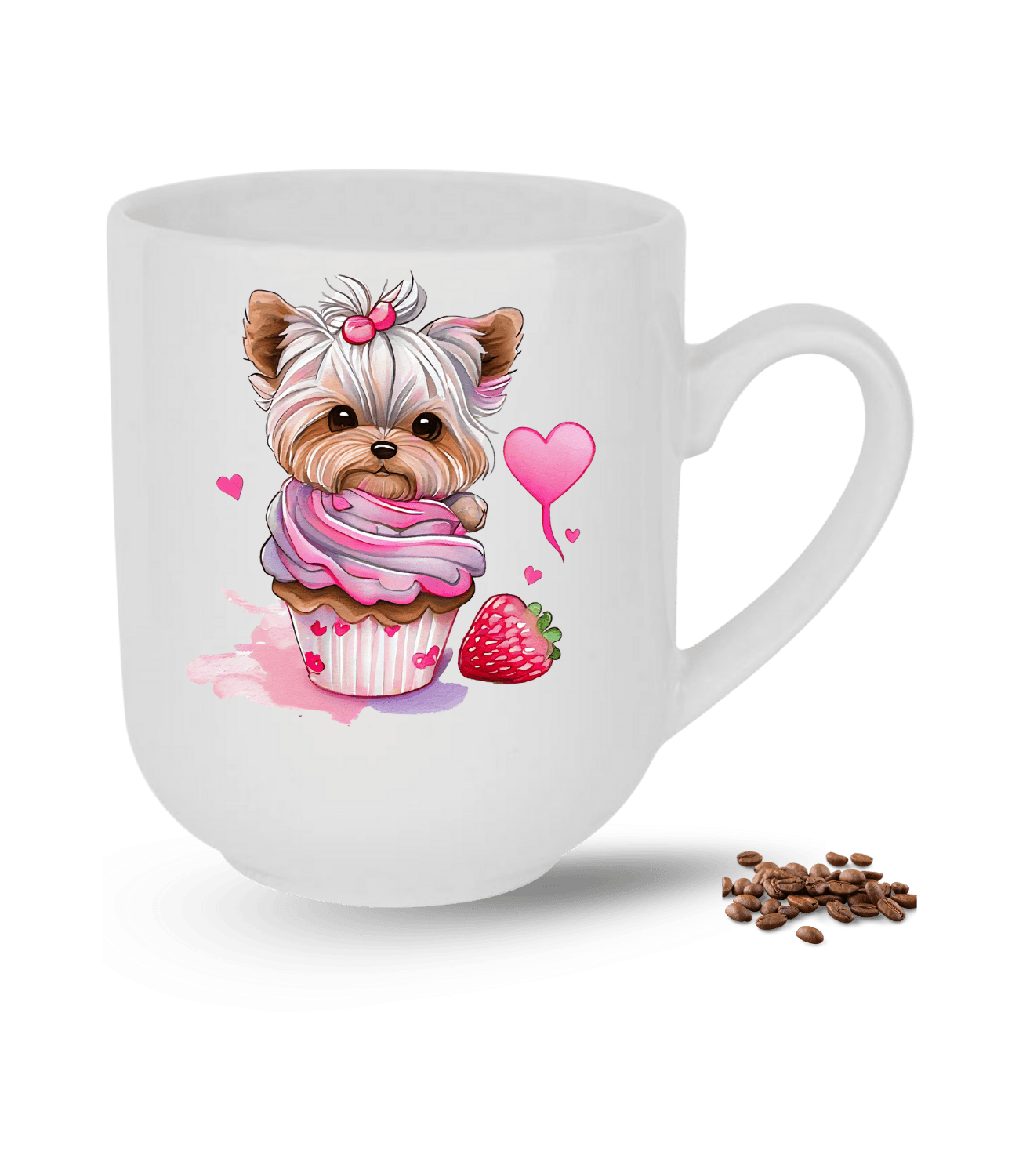 Terrier Cute Köpek Sever Baskılı Elit Lüx Porselen Kupa Bardak