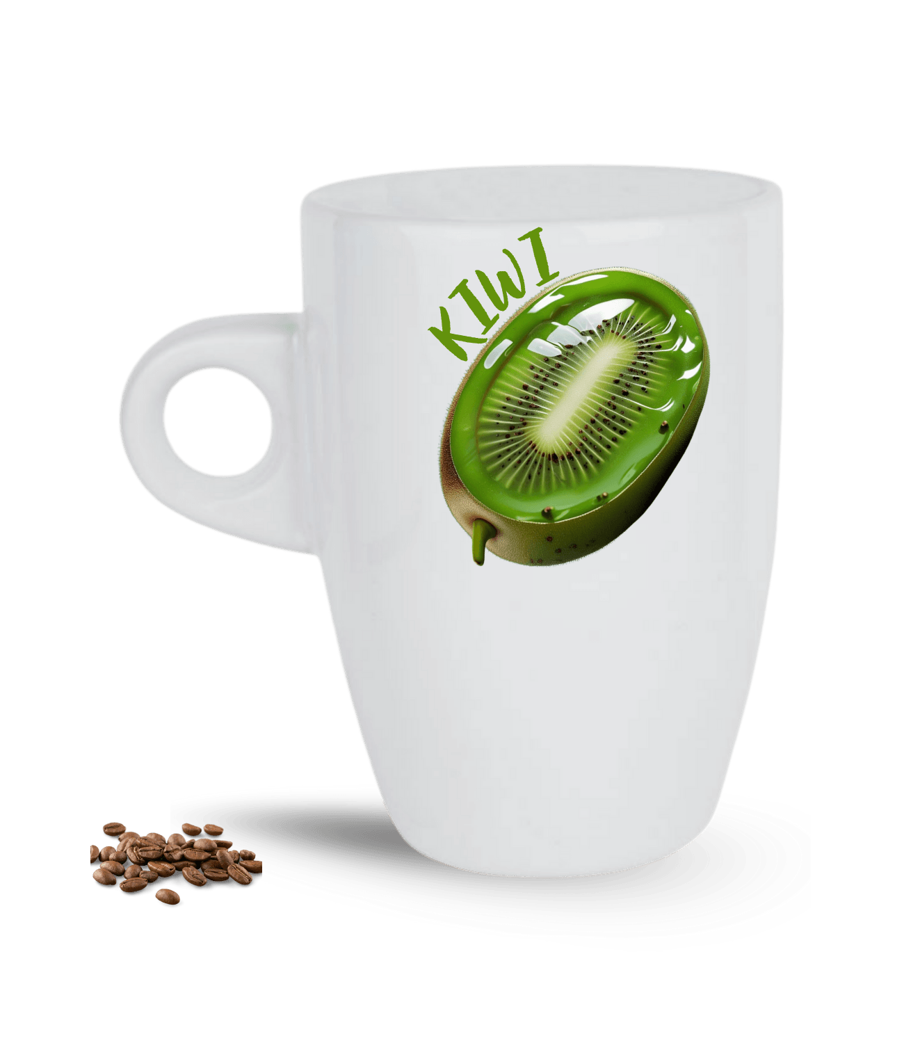 3d Kiwi Baskılı Porselen Latte Kupa Bardak