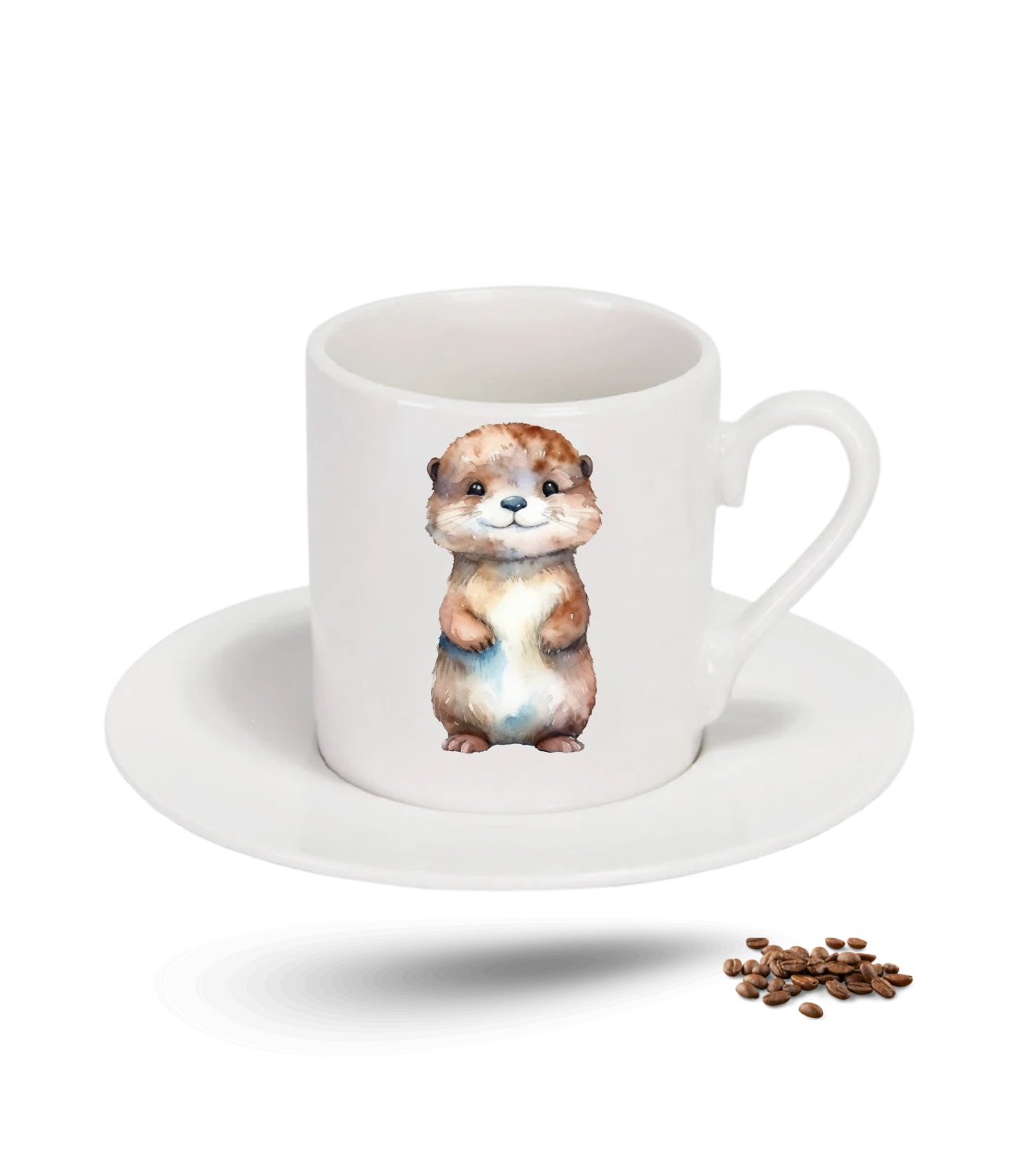 Sevimli Anime Su Samuru Cute Baskılı Porselen Türk Kahvesi Fincanı Tekli