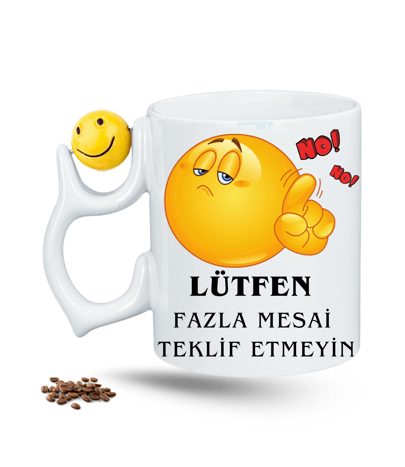 Mesai Sevmeyen Baskılı Emoji Dönen Toplu Kupa Bardak Çay Kahve Fincanı