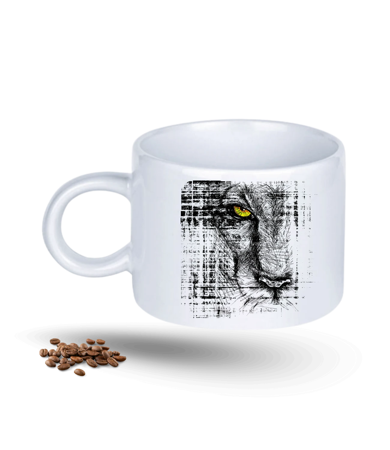 Kaplan Gözü Temalı Kaplan Sever Baskılı Porselen Motto Kupa Bardak