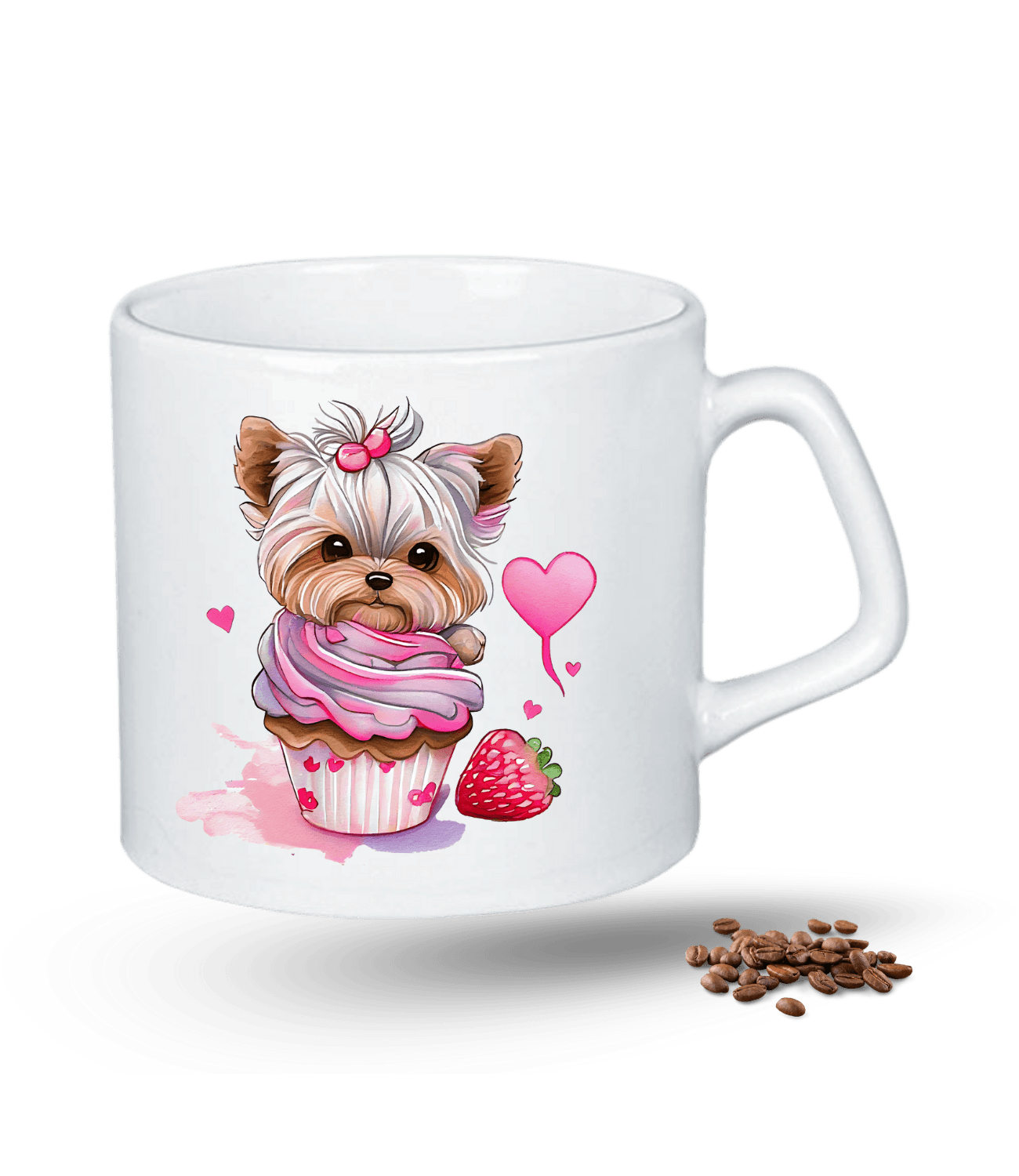 Terrier Cute Köpek Sever Baskılı Porselen Afilli Kupa Bardak