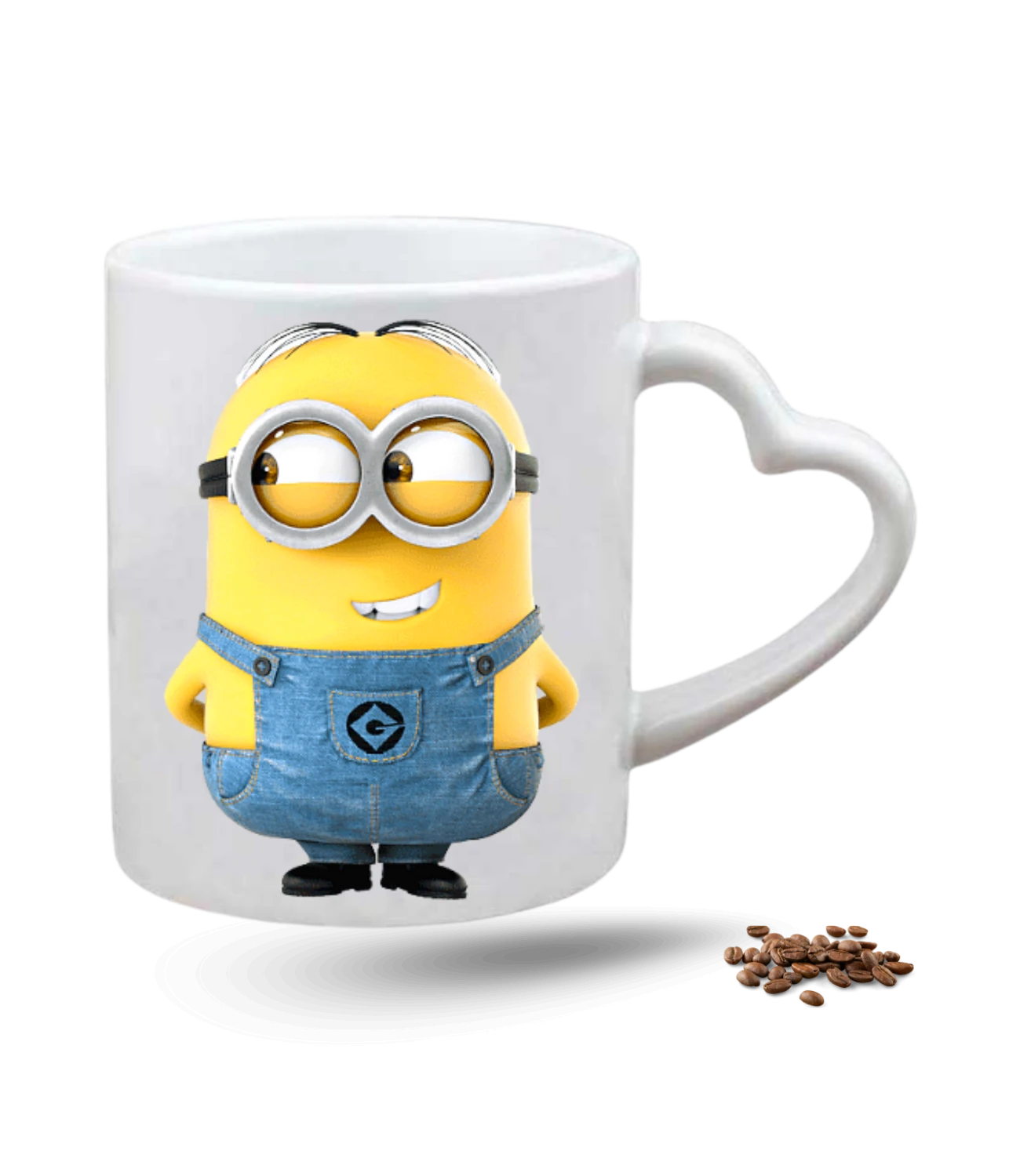 Minyonlar Temalı Jerry Baskılı Porselen Kalp Kulp Kupa Bardak