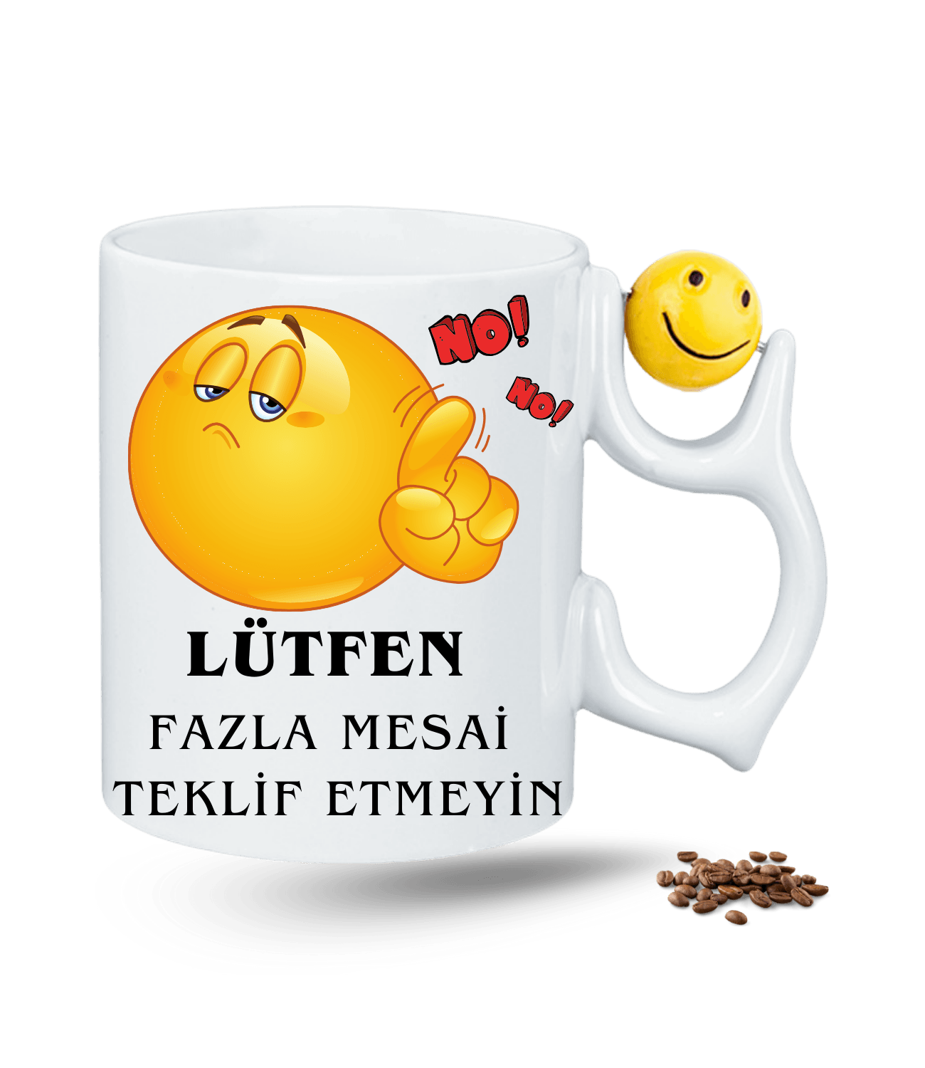 Mesai Sevmeyen Baskılı Emoji Dönen Toplu Kupa Bardak Çay Kahve Fincanı