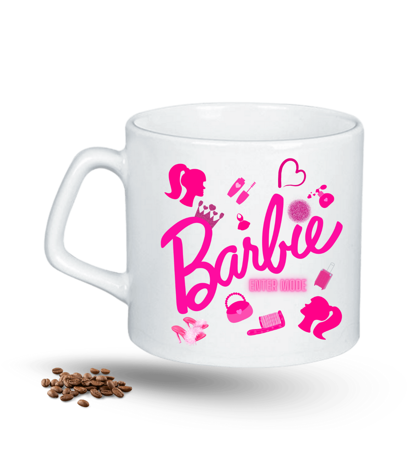 Enter Mode Barbies Baskılı Porselen Afilli Kupa Bardak