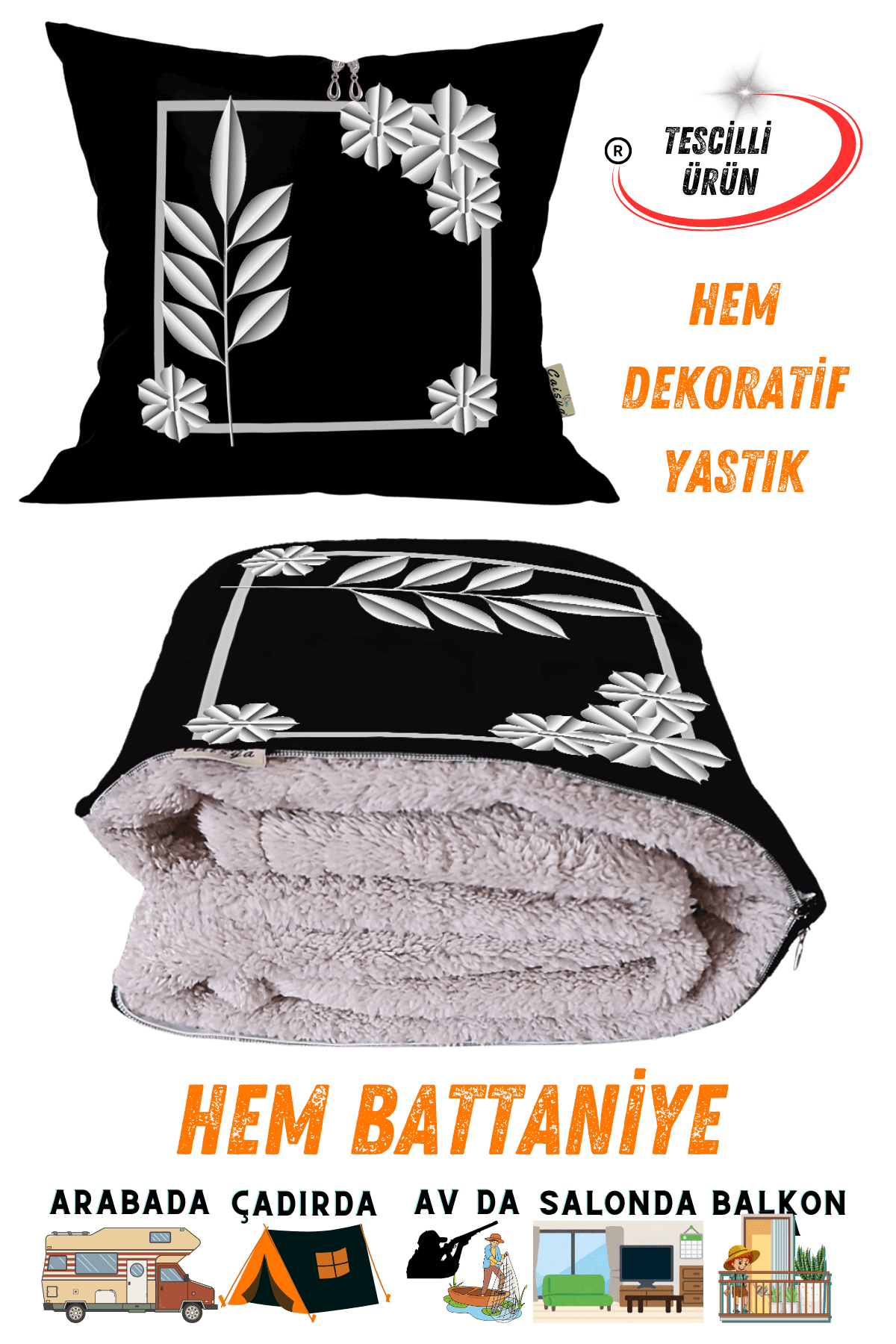 Modern Tasarım Tv Battaniyeli Opsiyonel Dekoratif Yastık Kırlent 2 in 1 Battaniye